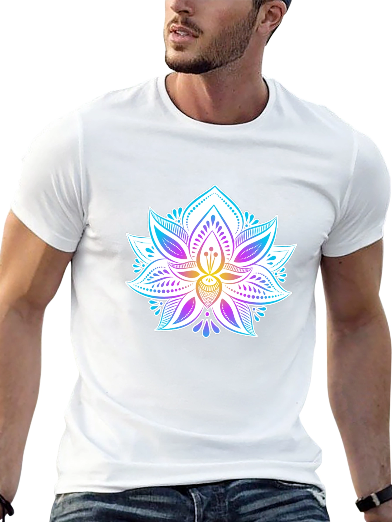 Lotus Flower Graphic Tee - Mens Black T-Shirt