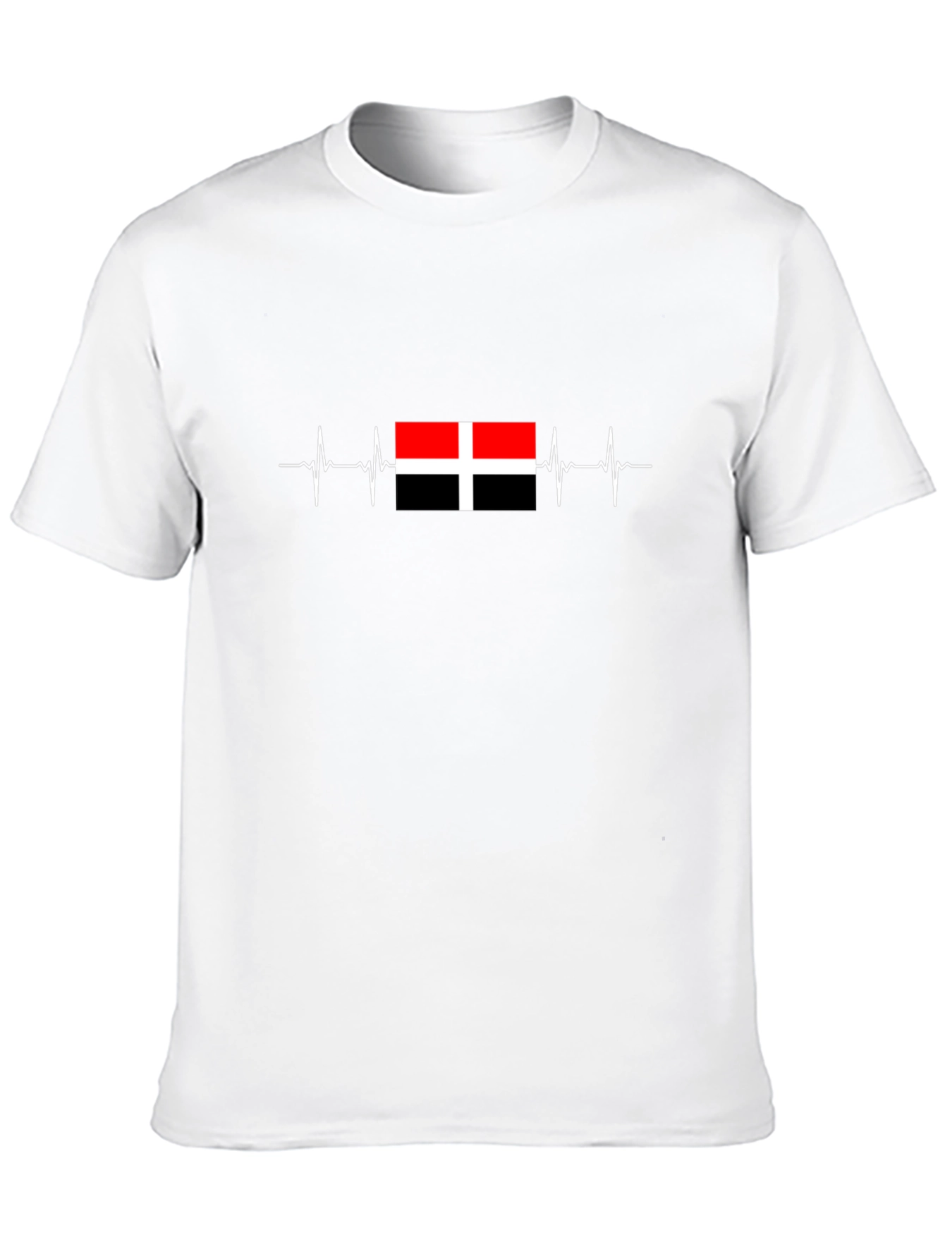 Wales Flag Heartbeat T-Shirt - Black