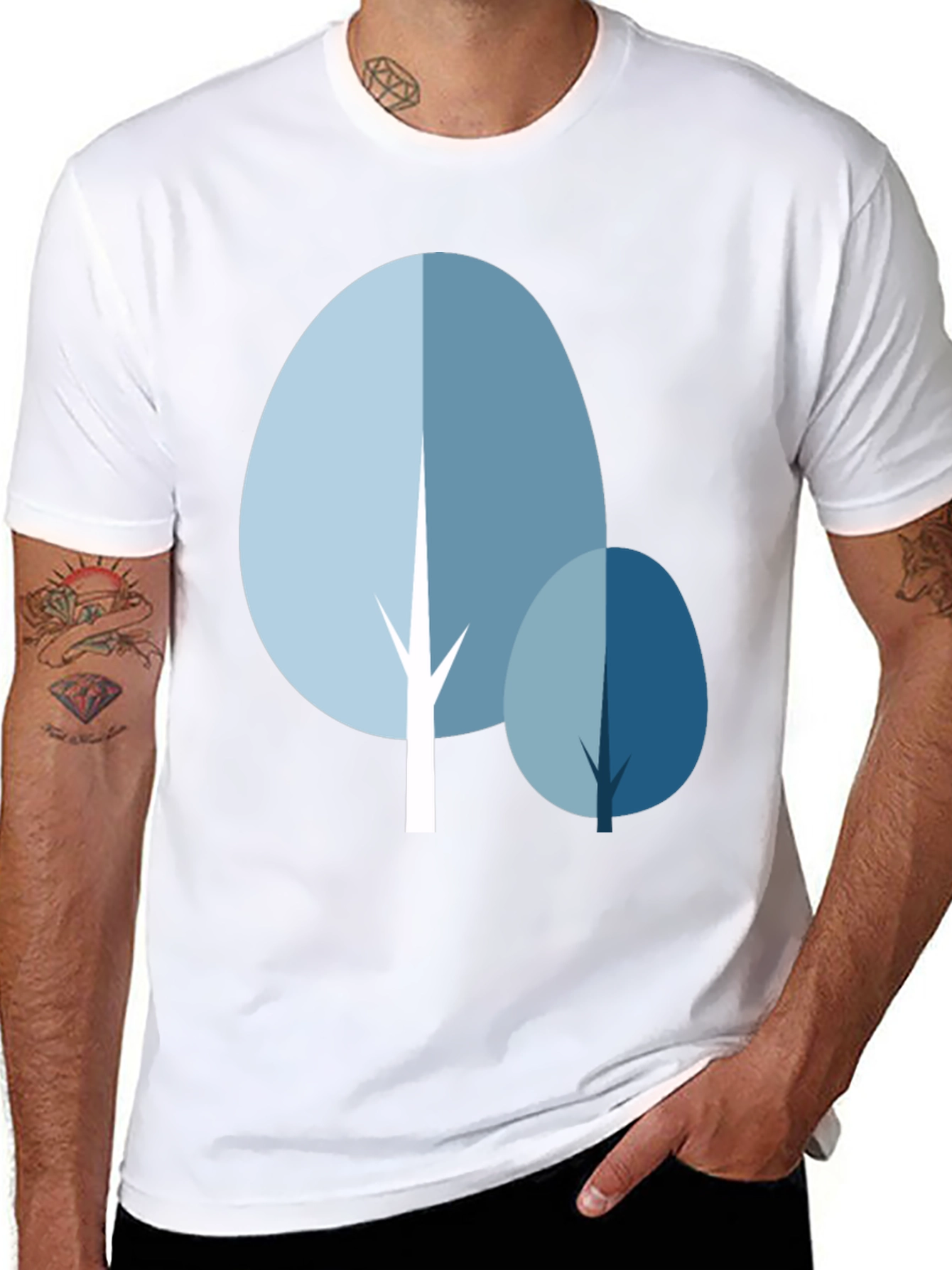 Abstract Tree Graphic Tee - Stylish Casual Wear