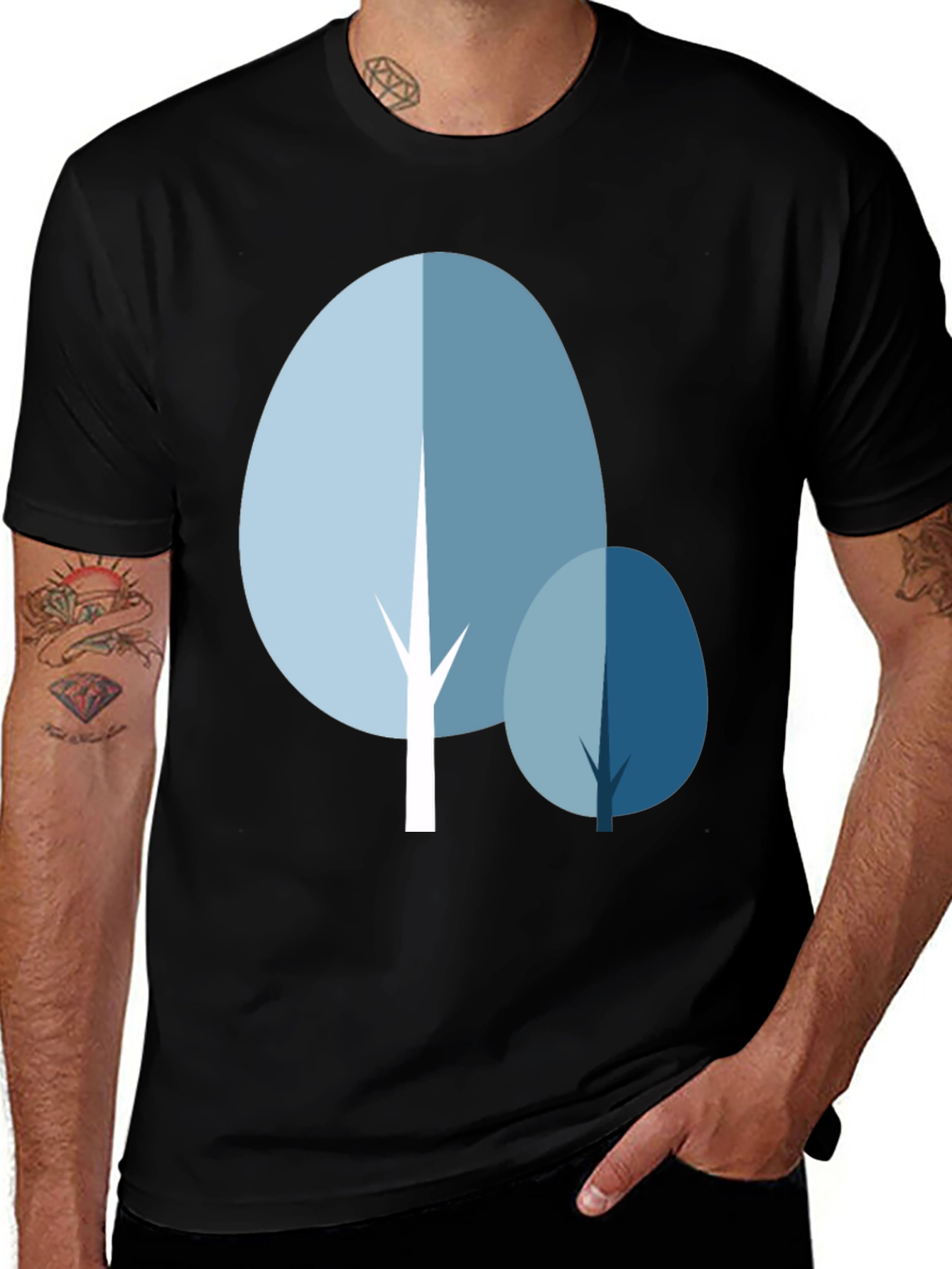 Abstract Tree Graphic Tee - Stylish Casual Wear