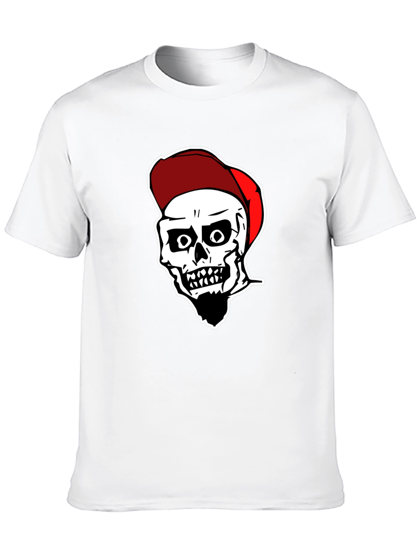 Skull Graphic Tee: Black Cotton Blend