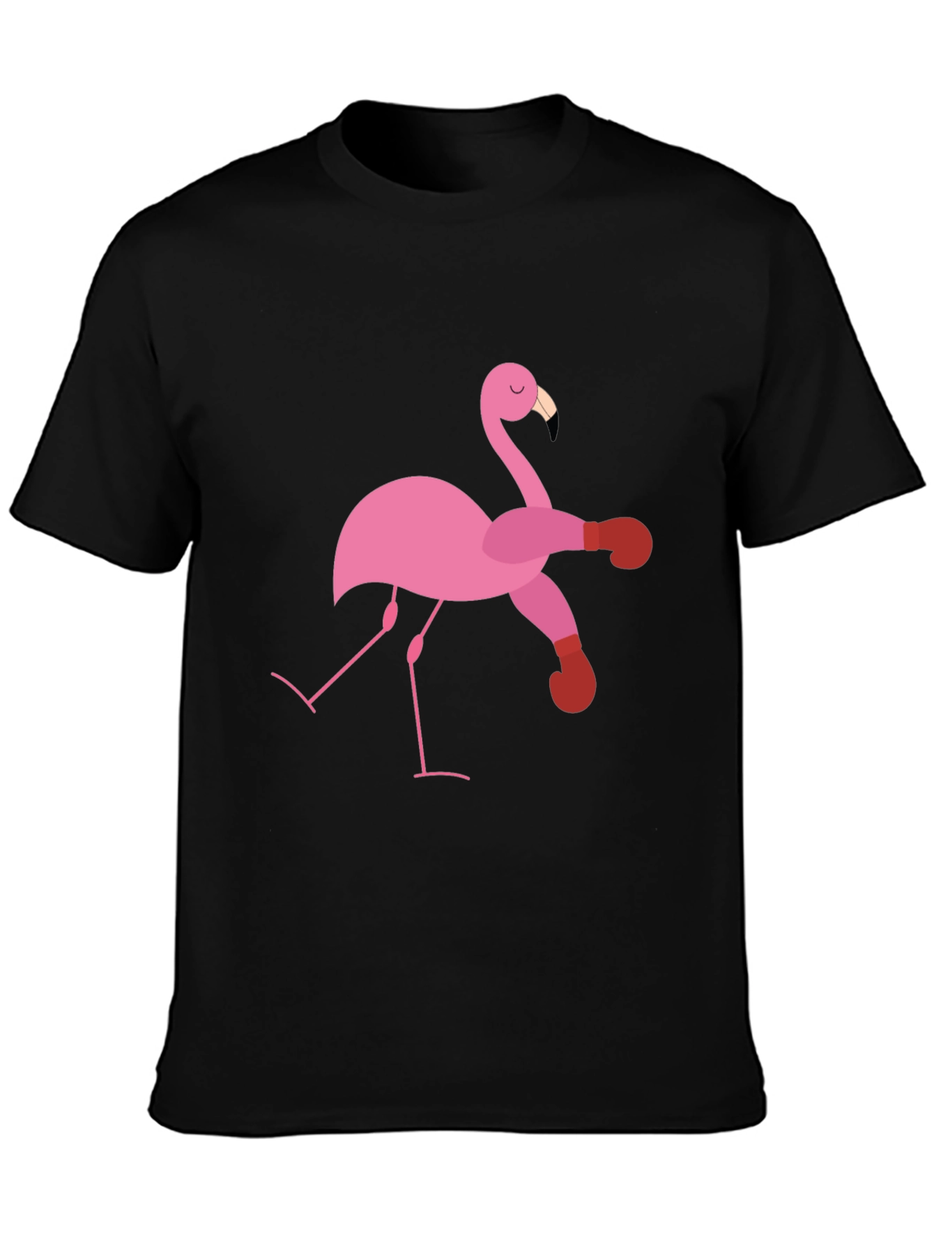 Flamingo Boxer Black T-Shirt