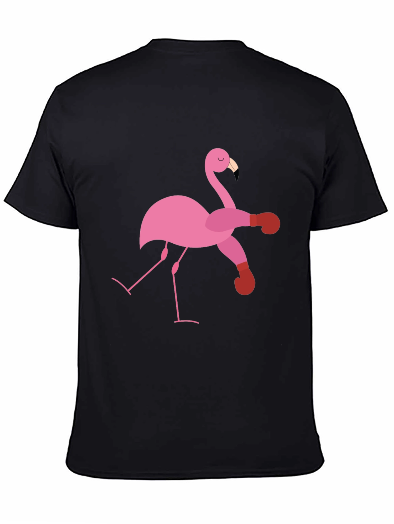 Flamingo Boxer Black T-Shirt