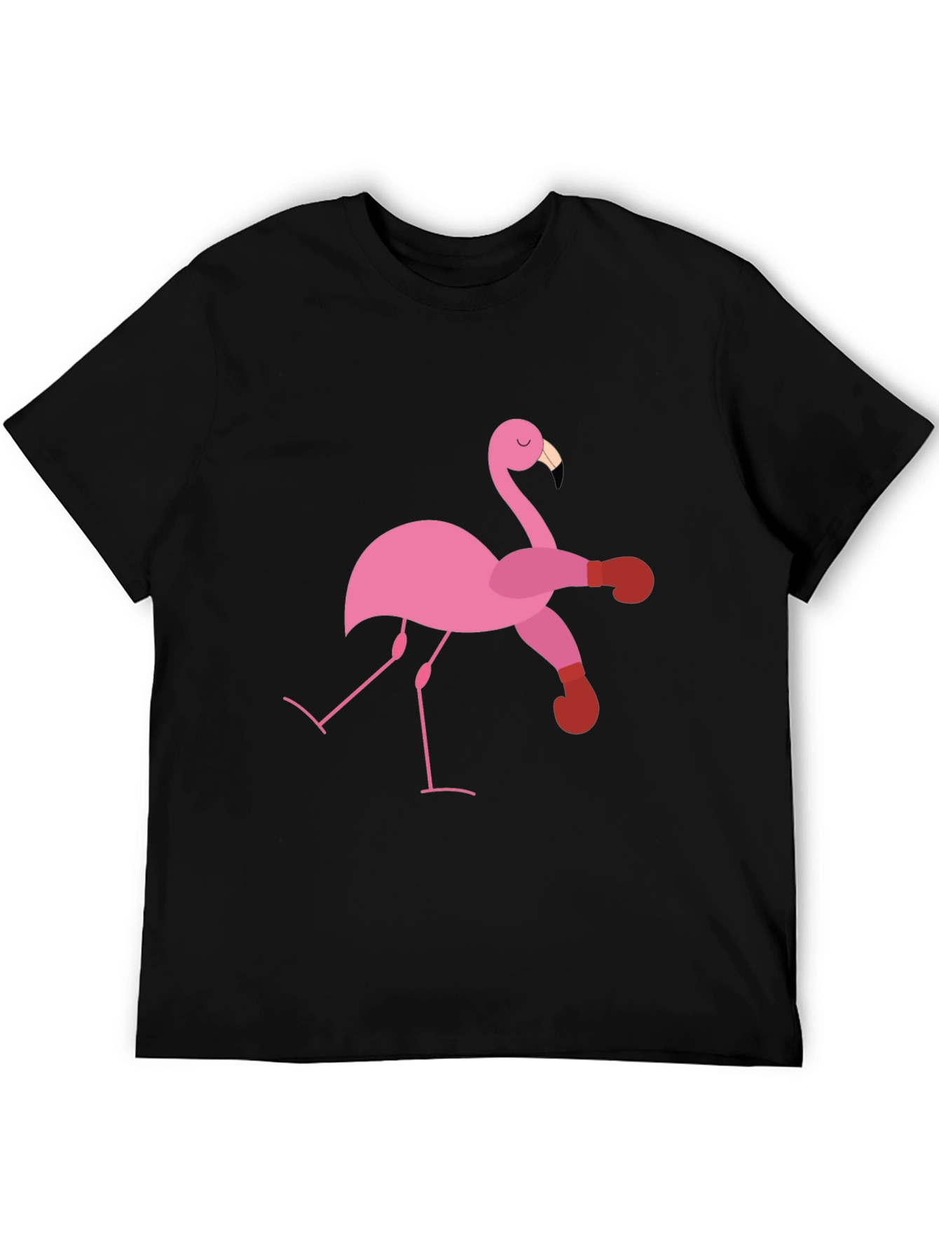 Flamingo Boxer Black T-Shirt