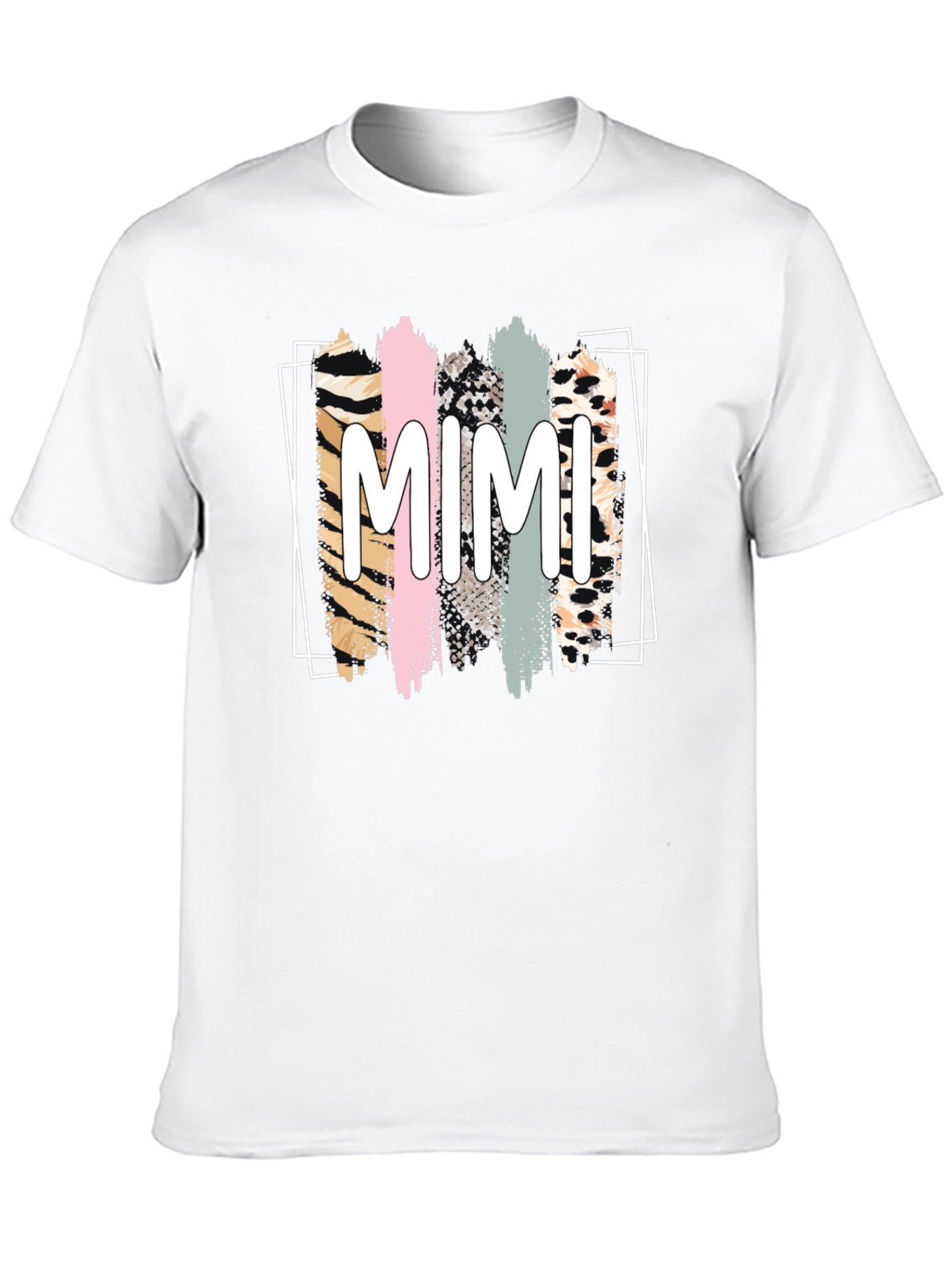 MIMI Graphic Tee - Animal Print Stripes