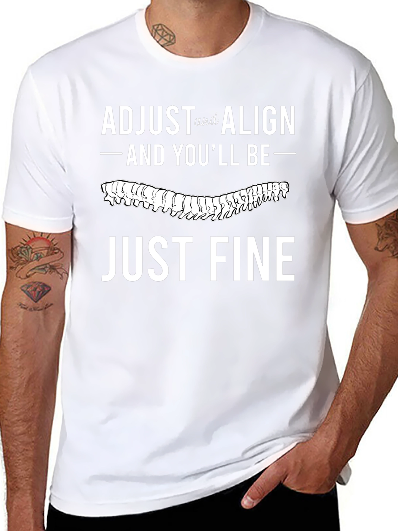 Adjust and Align T-Shirt Chiropractic Spine Tee