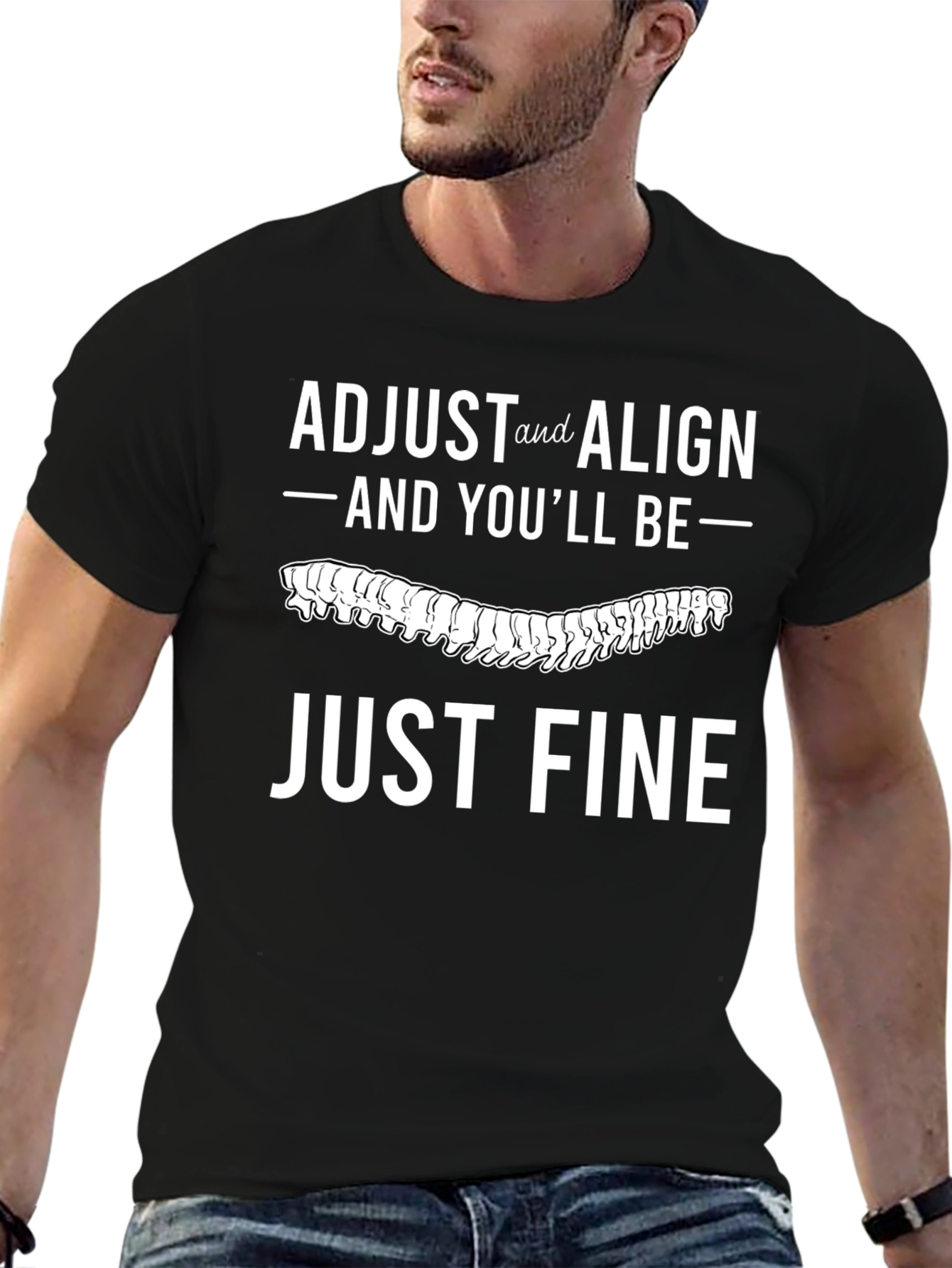 Adjust and Align T-Shirt Chiropractic Spine Tee