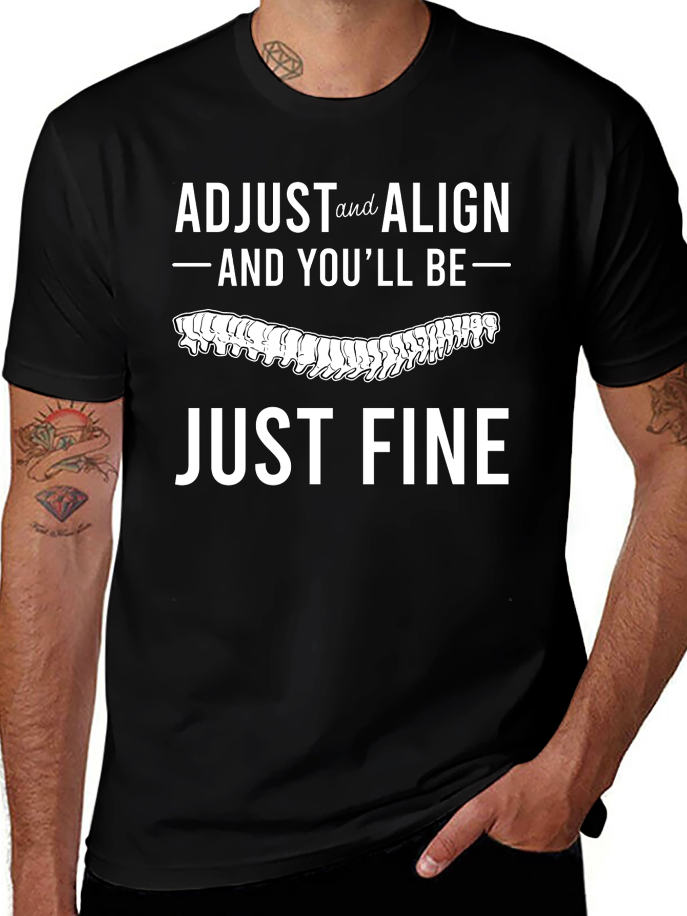 Adjust and Align T-Shirt Chiropractic Spine Tee