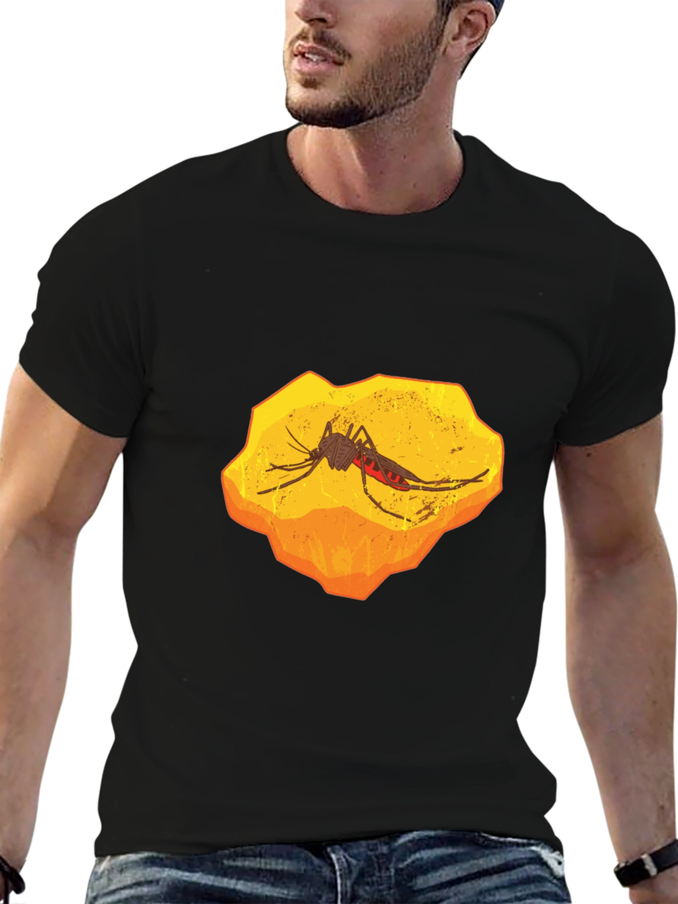 Amber Fossil Mosquito Graphic T-Shirt