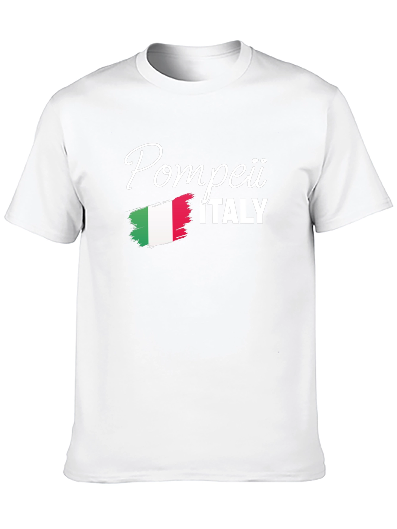 Pompeii Italy Flag Graphic Tee - Black Cotton T-Shirt