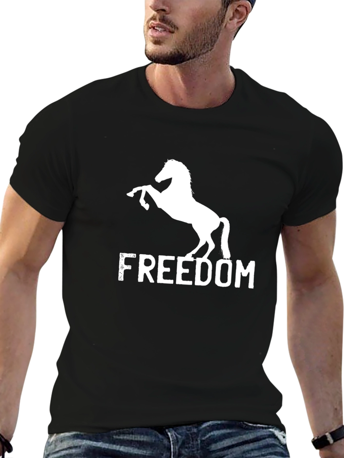 Freedom Horse Graphic Tee - Stylish Mens T-Shirt