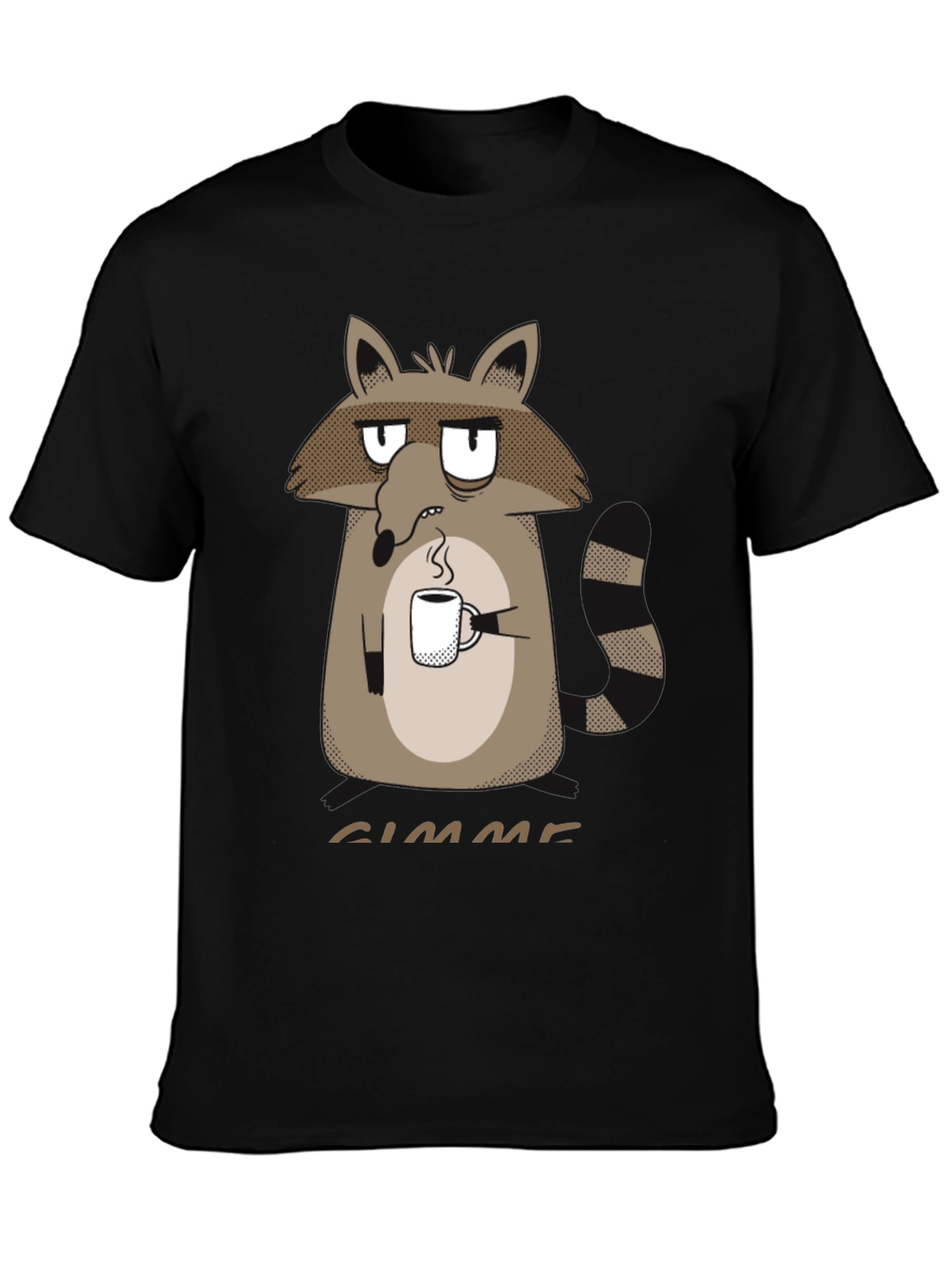 Gimme Coffee Raccoon Graphic Tee - Unisex Crewneck T-Shirt