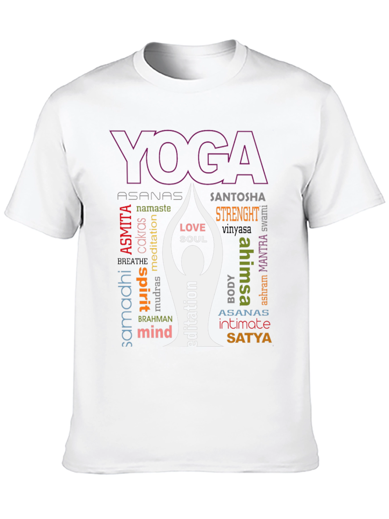 Yoga Word Art Graphic T-Shirt