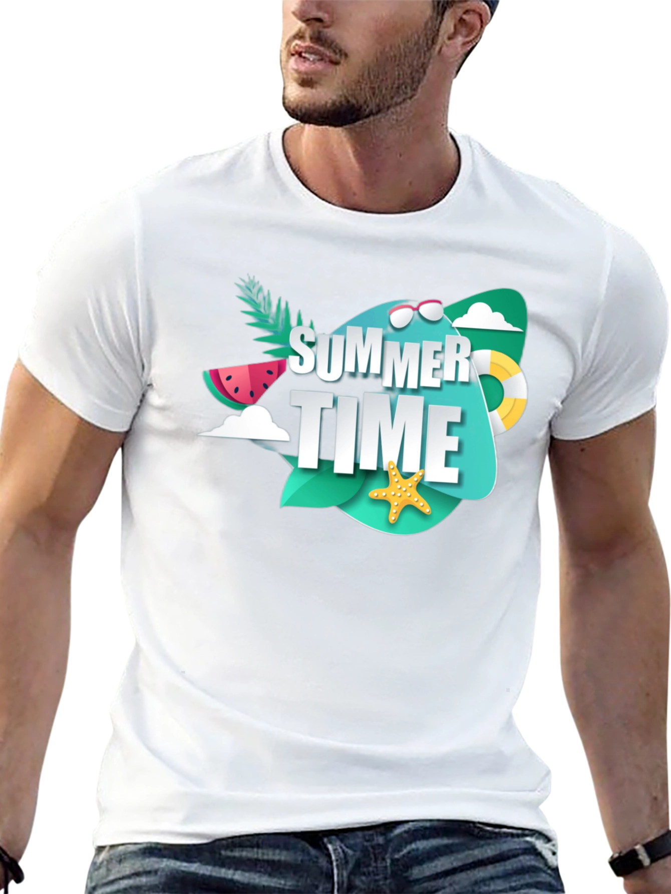 Summer Time Graphic T-Shirt - Black