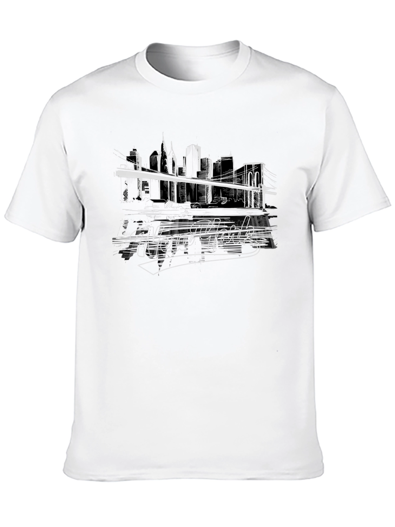 New York Skyline Graphic Tee - Black