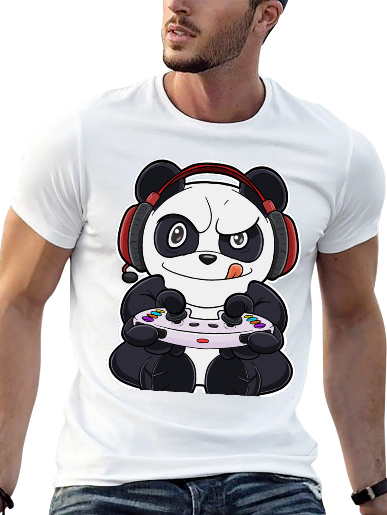 Gamer Panda T-Shirt - Cool Graphic Tee
