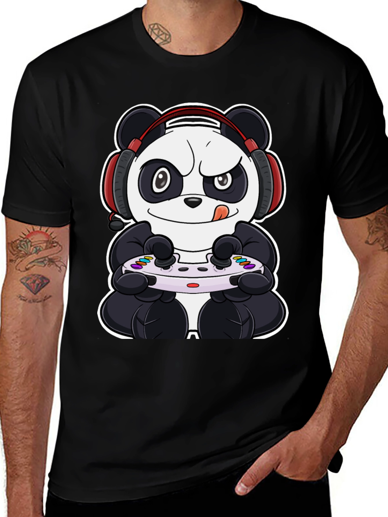 Gamer Panda T-Shirt - Cool Graphic Tee