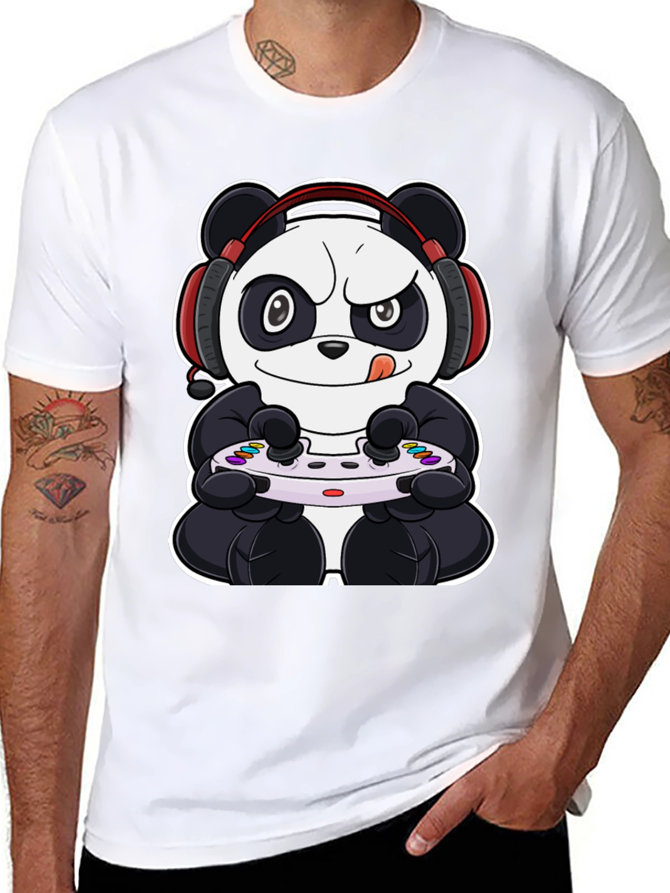Gamer Panda T-Shirt - Cool Graphic Tee