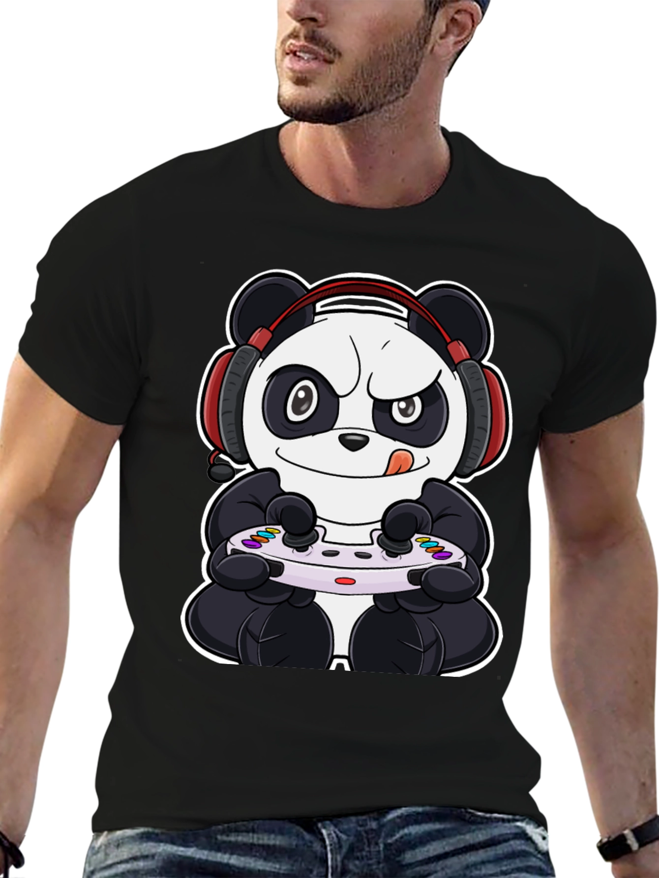Gamer Panda T-Shirt - Cool Graphic Tee