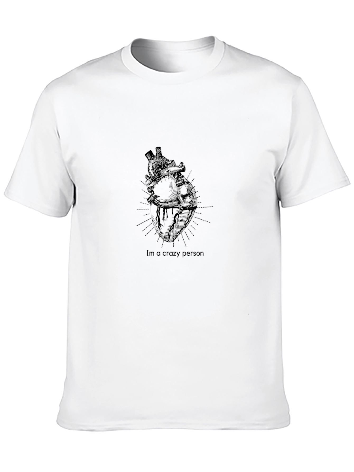 Anatomical Heart Graphic T-Shirt - Crazy Person Tee