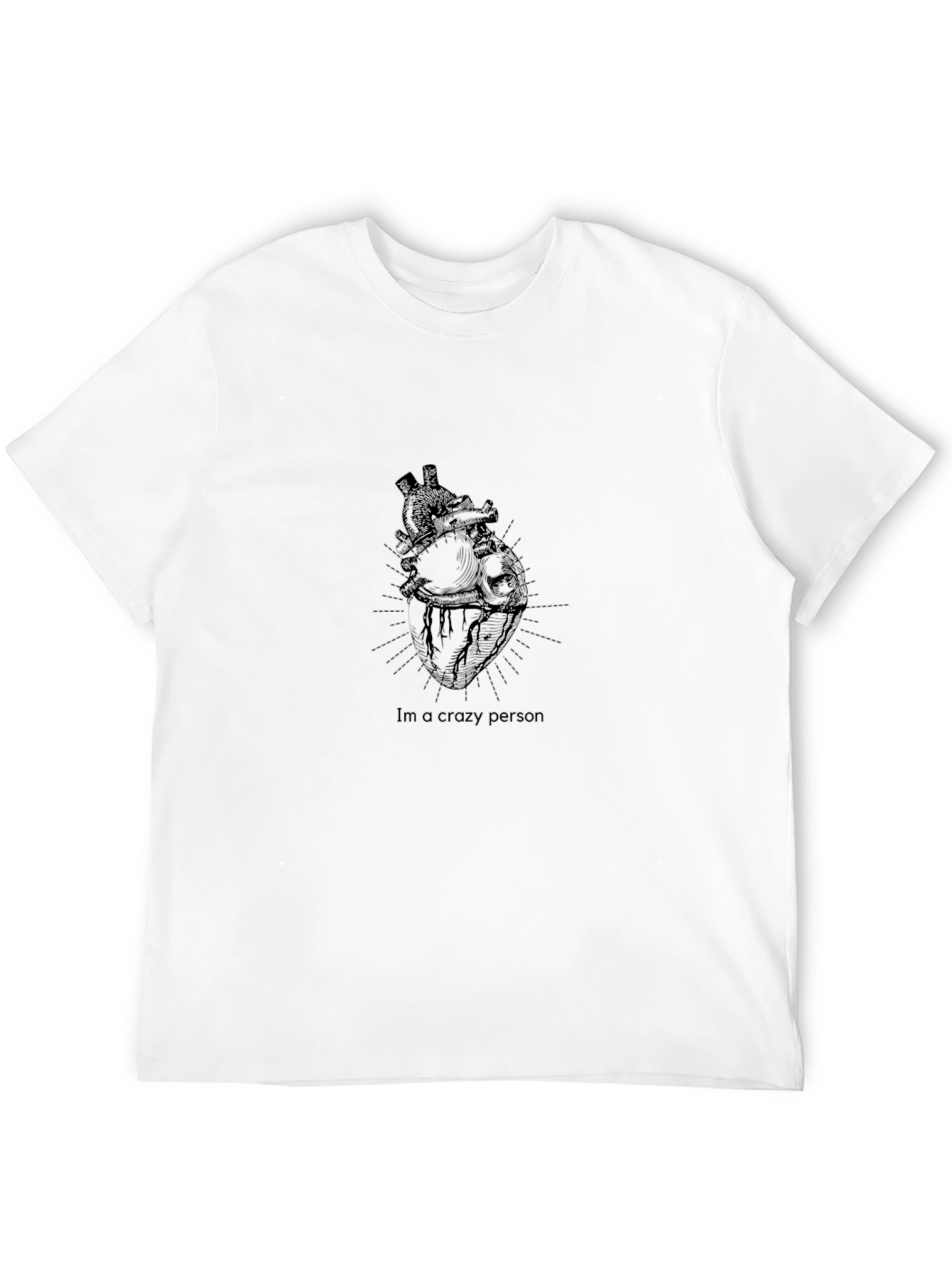 Anatomical Heart Graphic T-Shirt - Crazy Person Tee