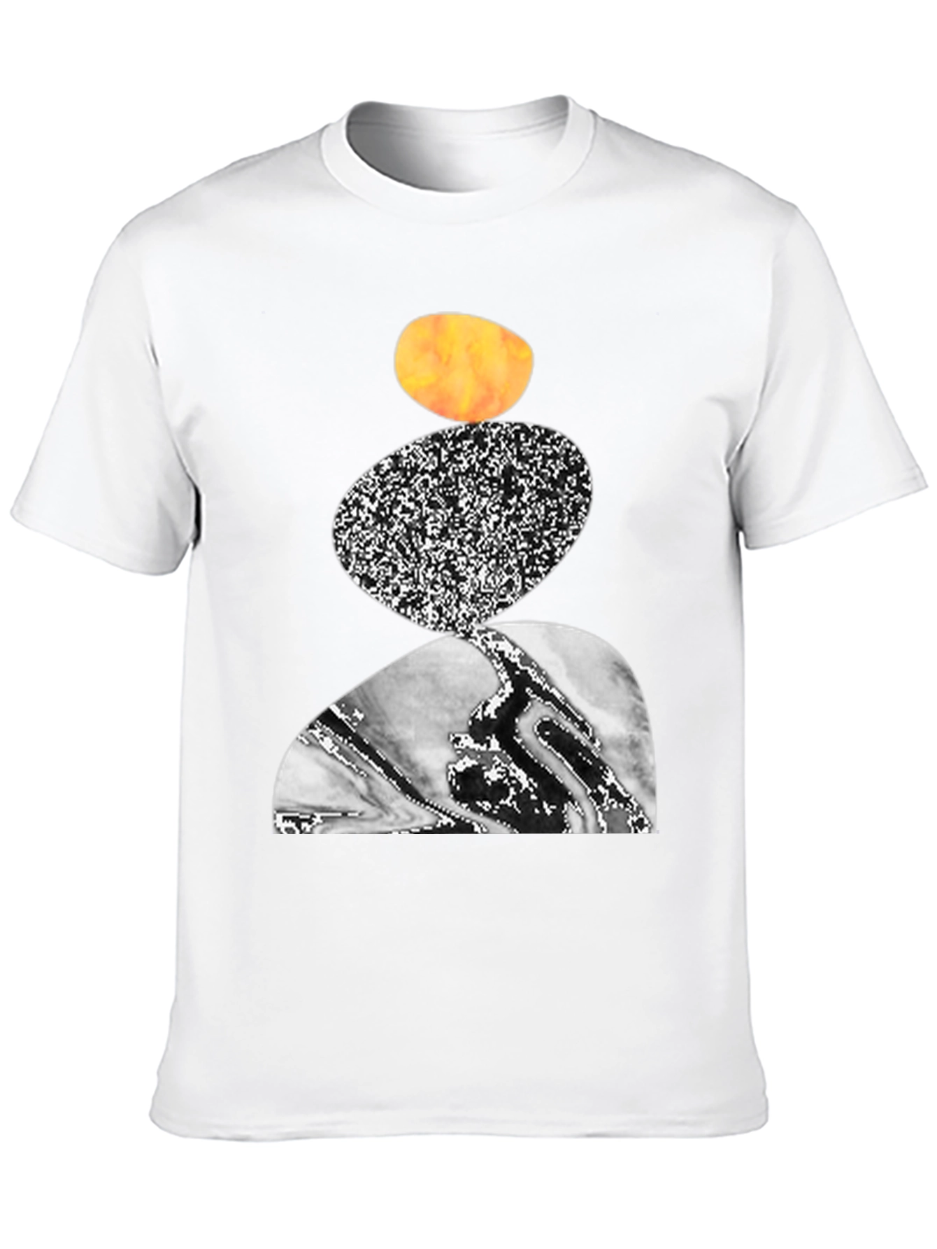 Abstract Stone Stack Graphic Tee - Modern Art Shirt