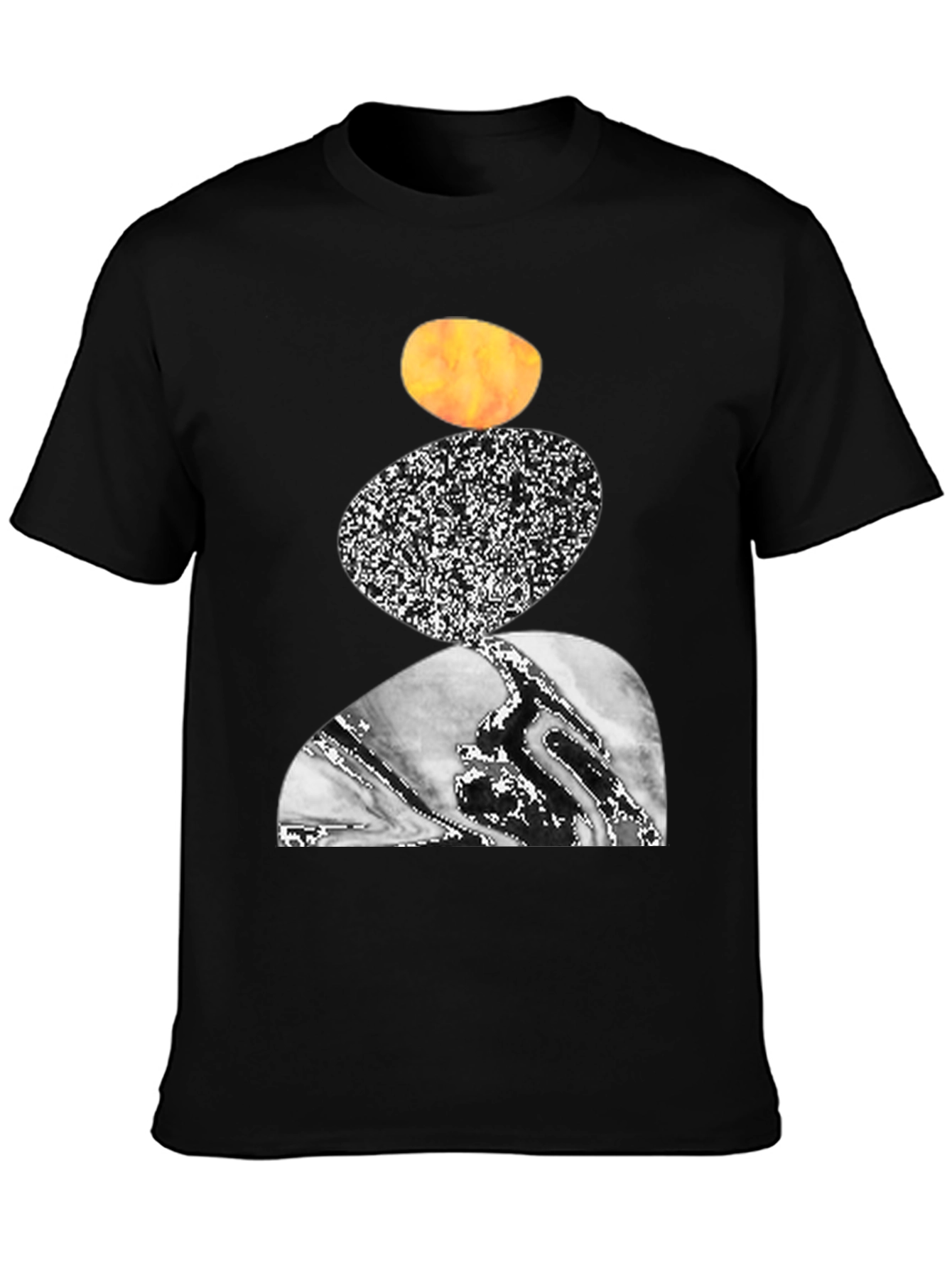Abstract Stone Stack Graphic Tee - Modern Art Shirt