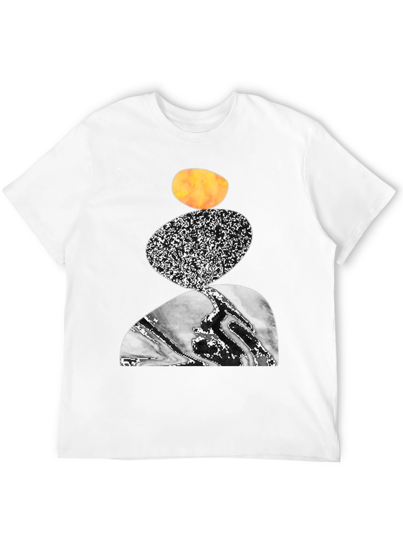 Abstract Stone Stack Graphic Tee - Modern Art Shirt
