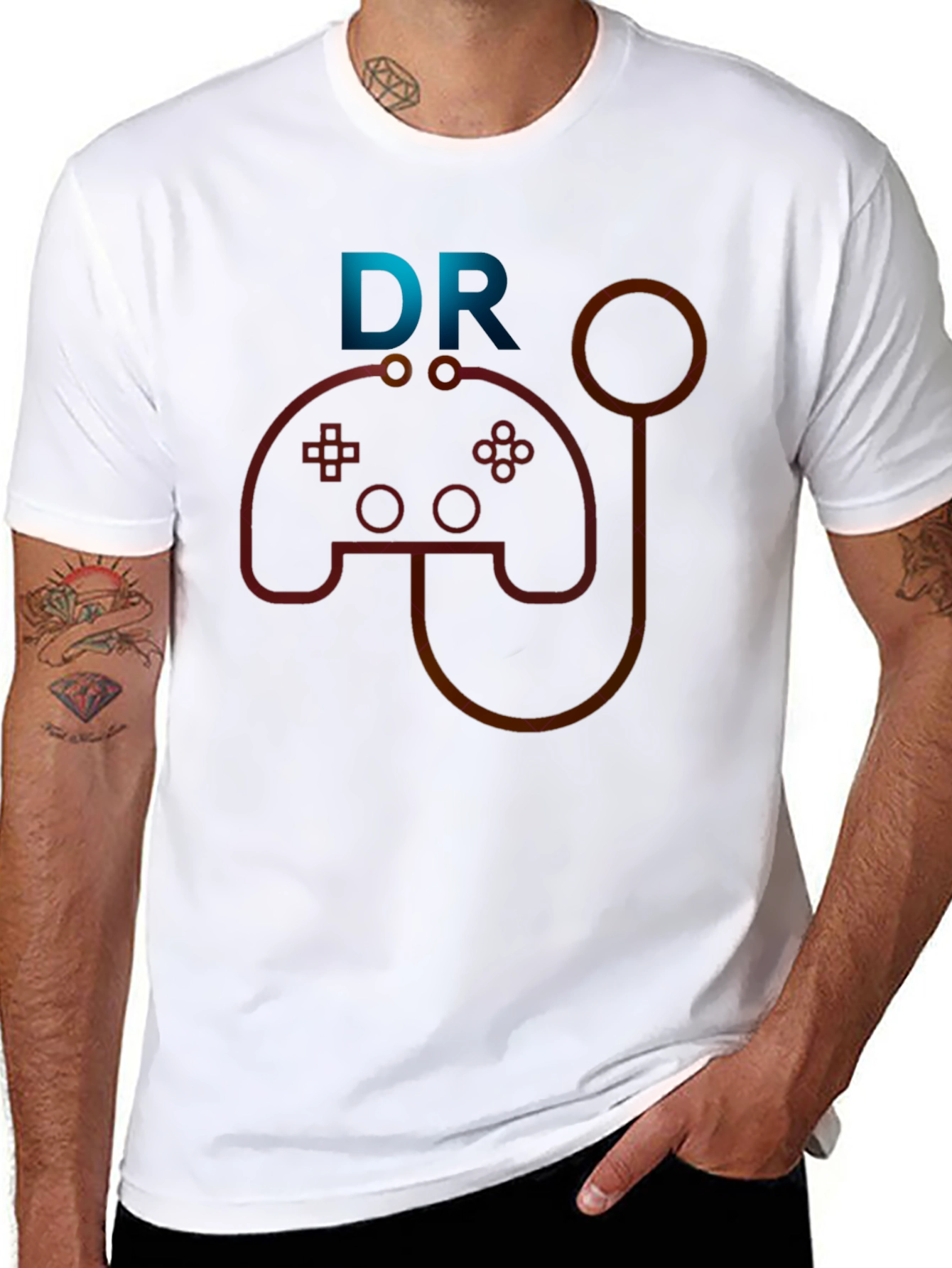 Gamer Doctor Graphic Tee - Novelty T-Shirt