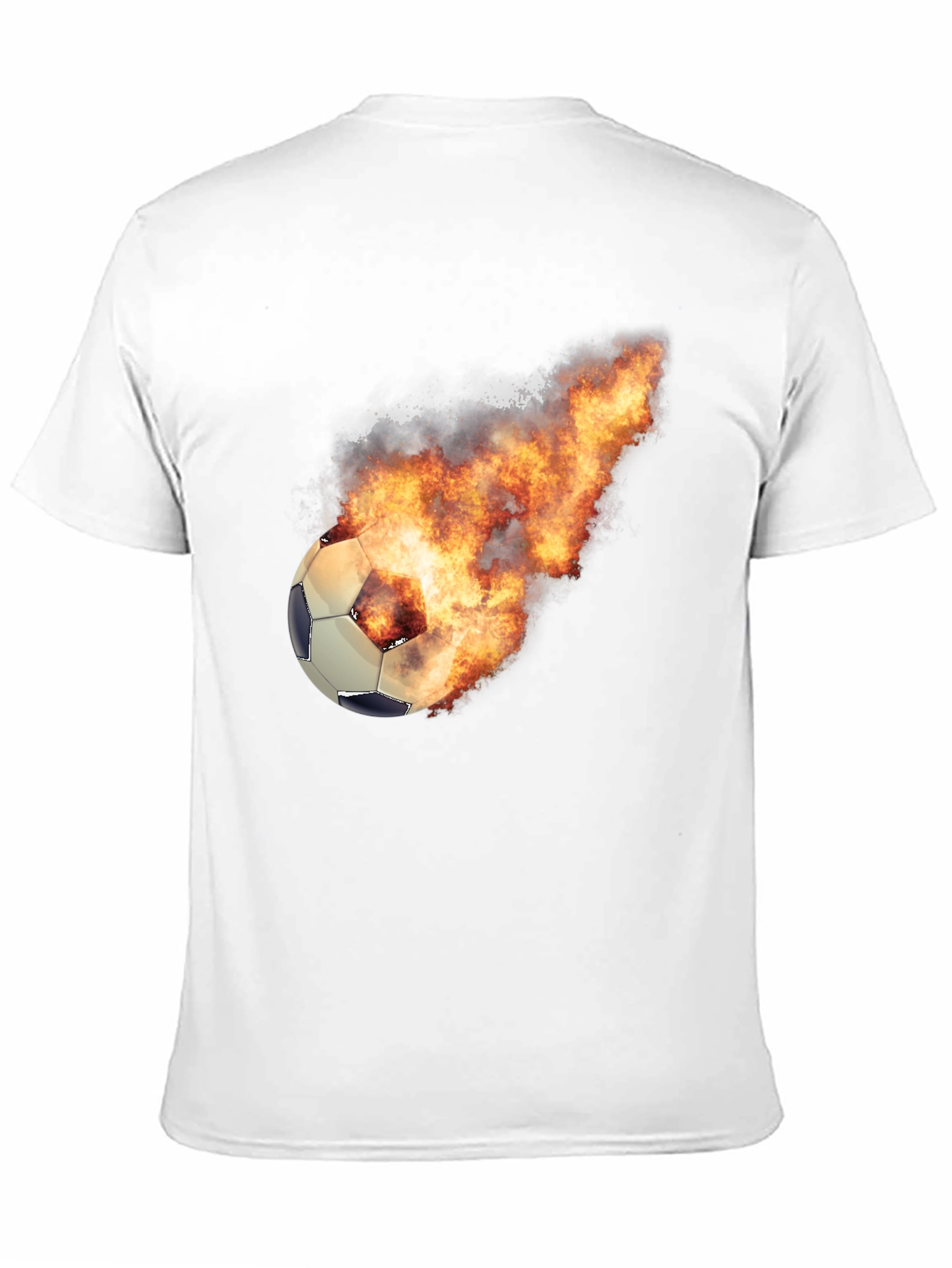 Flaming Soccer Ball Graphic Tee - Black