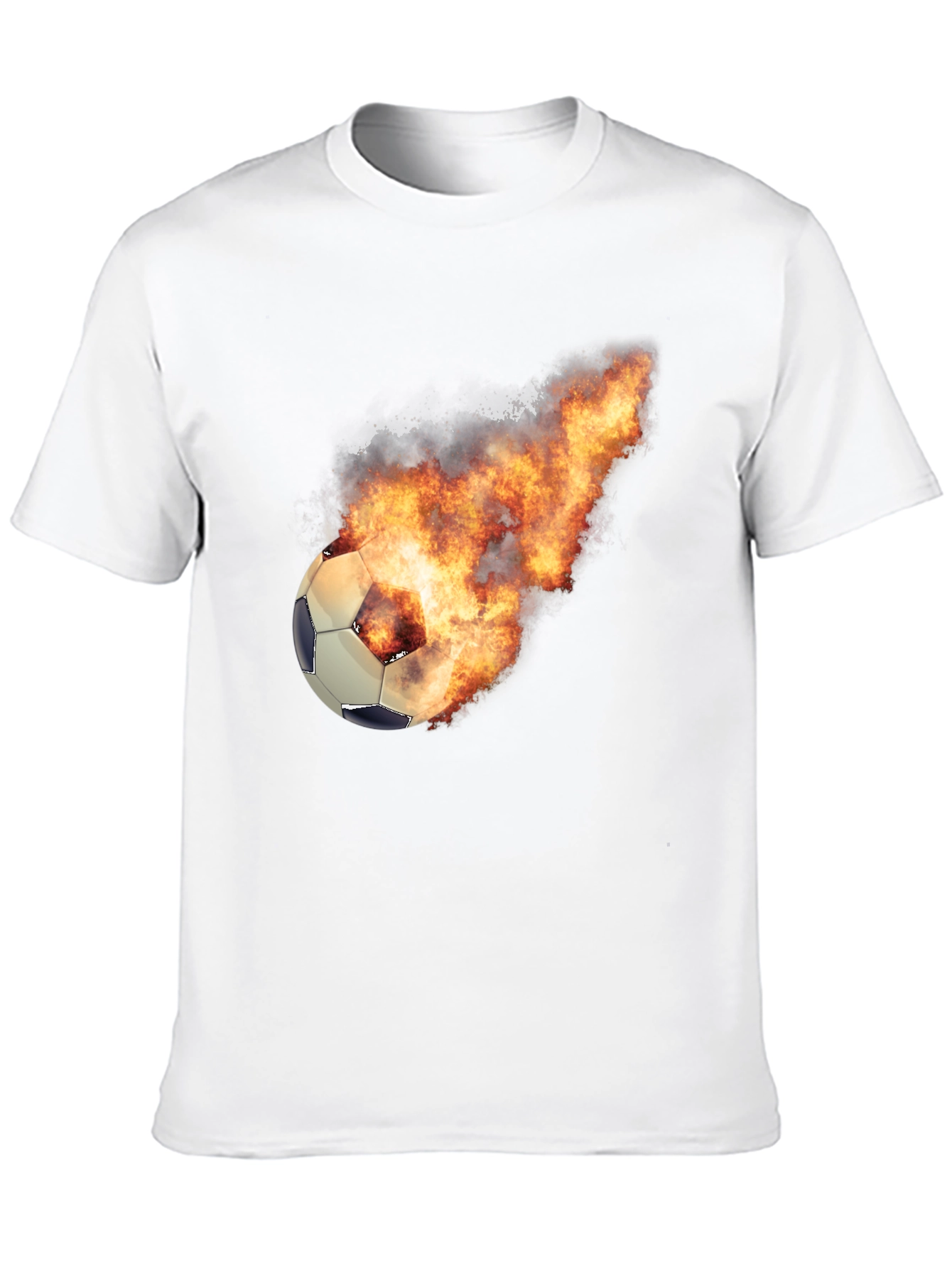 Flaming Soccer Ball Graphic Tee - Black
