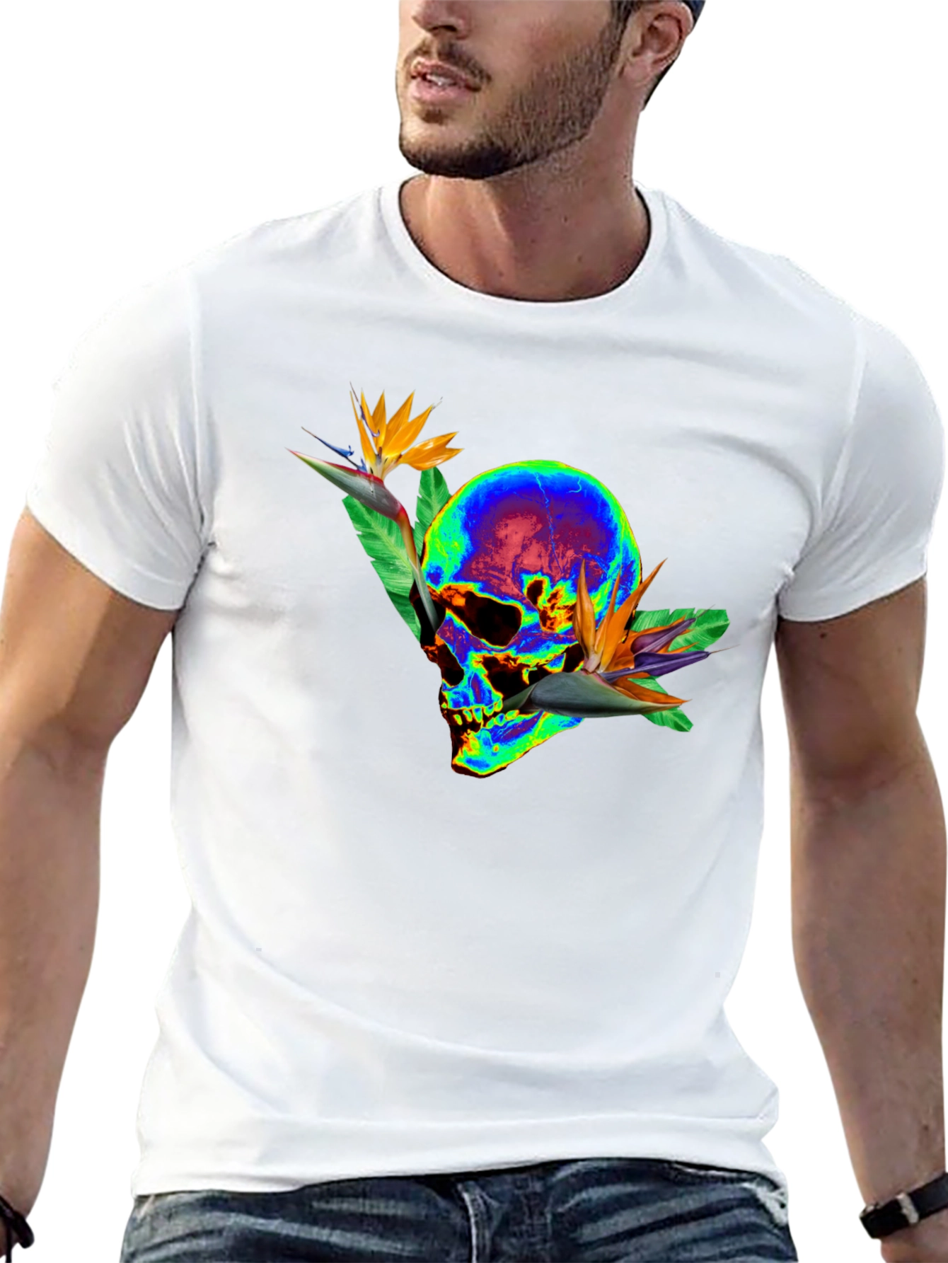 Skull & Bird of Paradise Graphic Tee