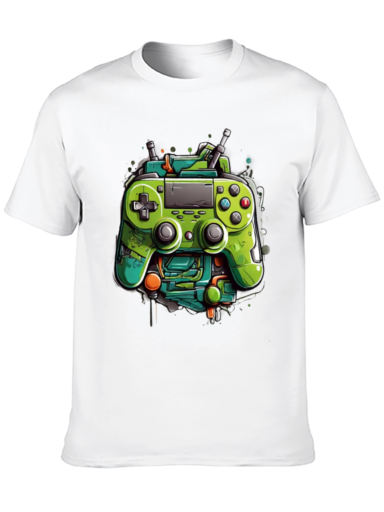 Gamer Tee: Neon Controller Design