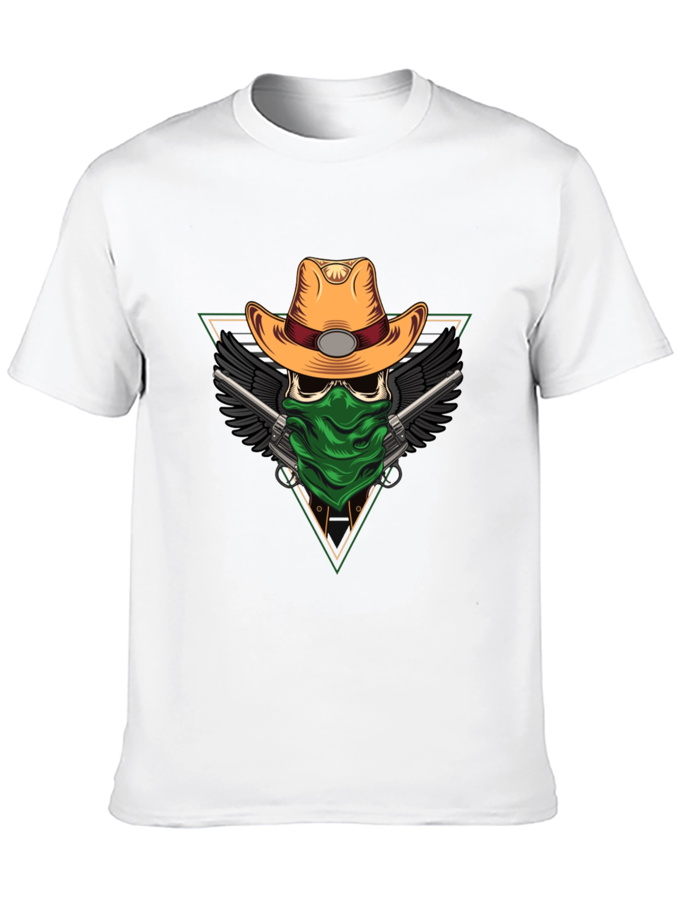 Skull Cowboy T-Shirt - Bandana Gunslinger Design