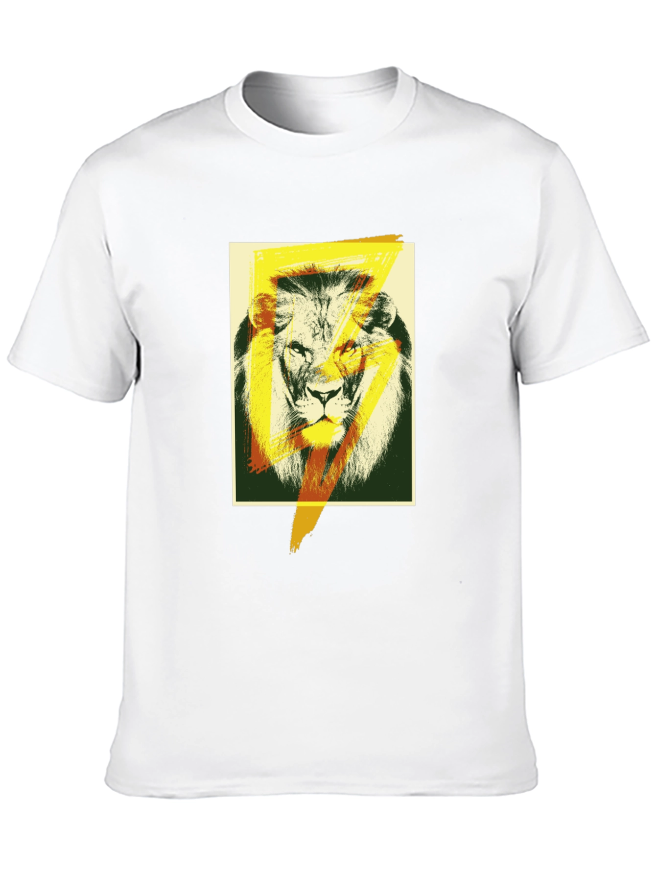 Lion Lightning Bolt Graphic Black T-Shirt