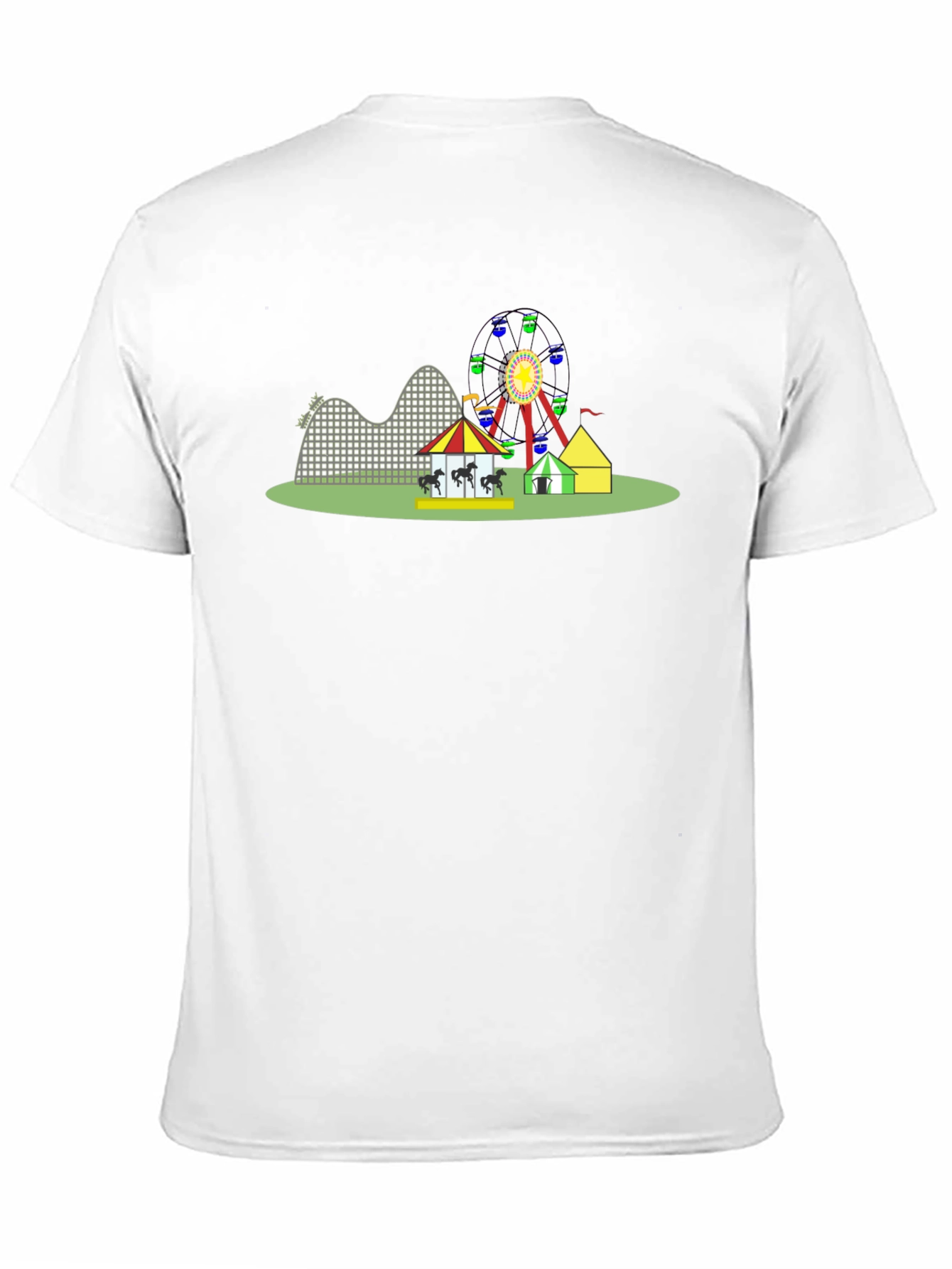 Amusement Park Graphic Tee - Black Cotton T-Shirt