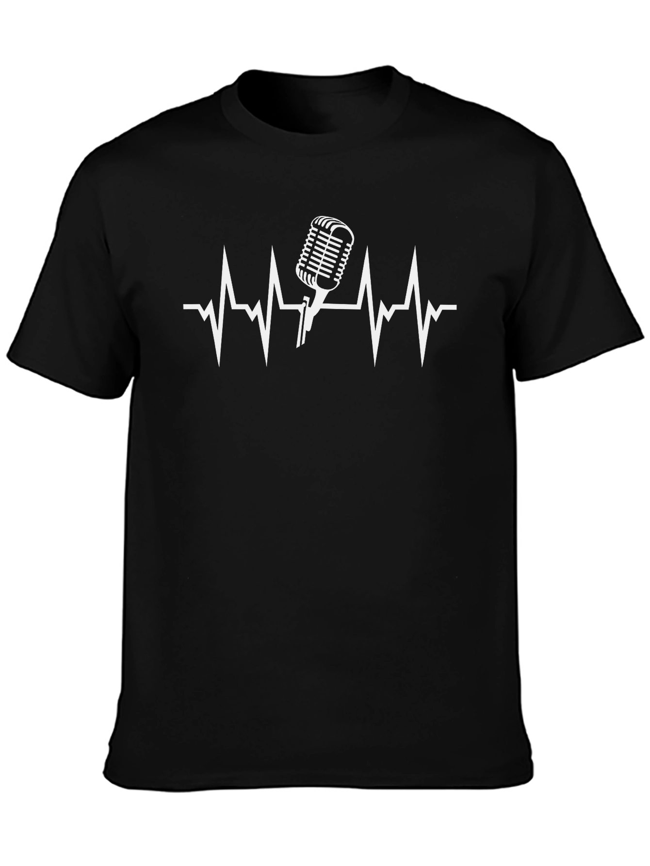 Heartbeat Microphone Black T-Shirt
