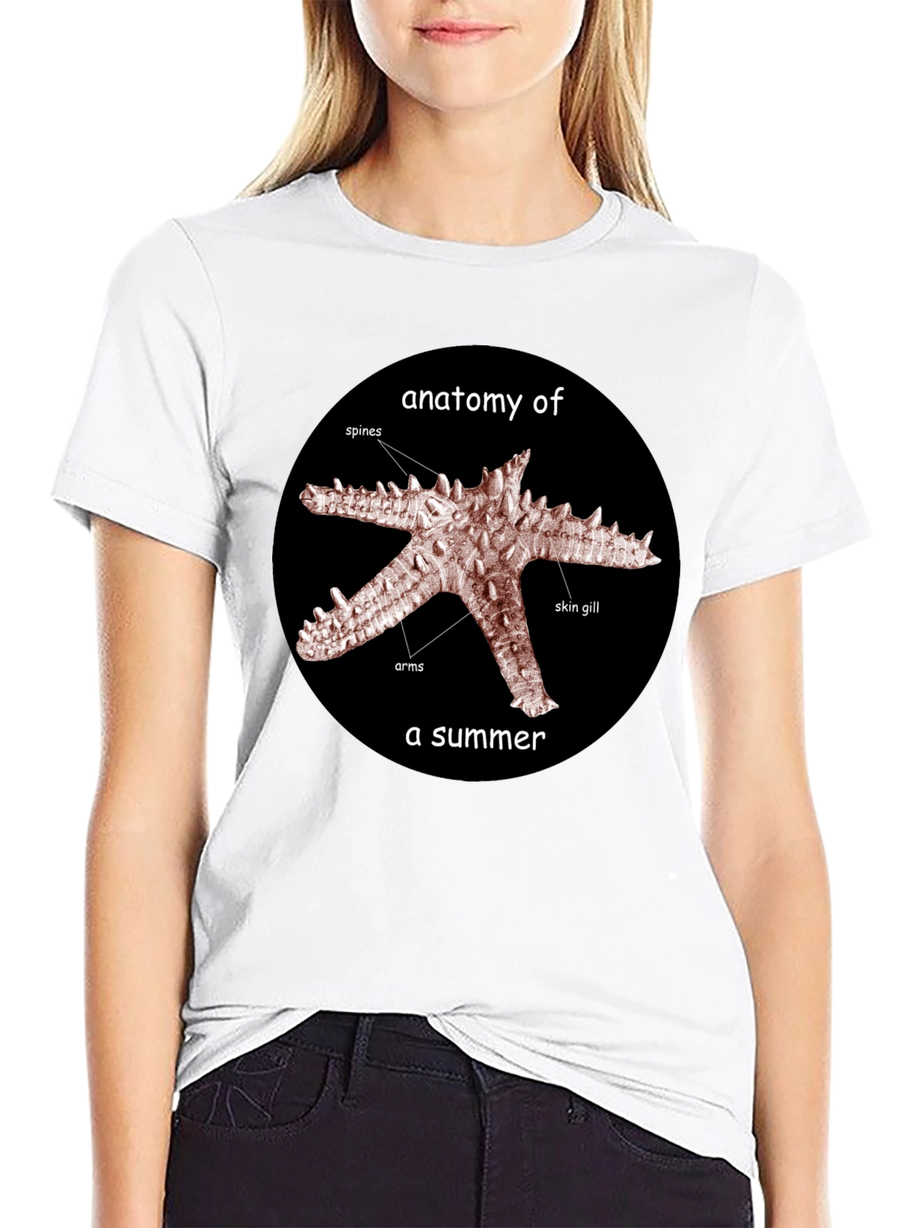 Anatomy of a Summer Starfish Graphic T-Shirt