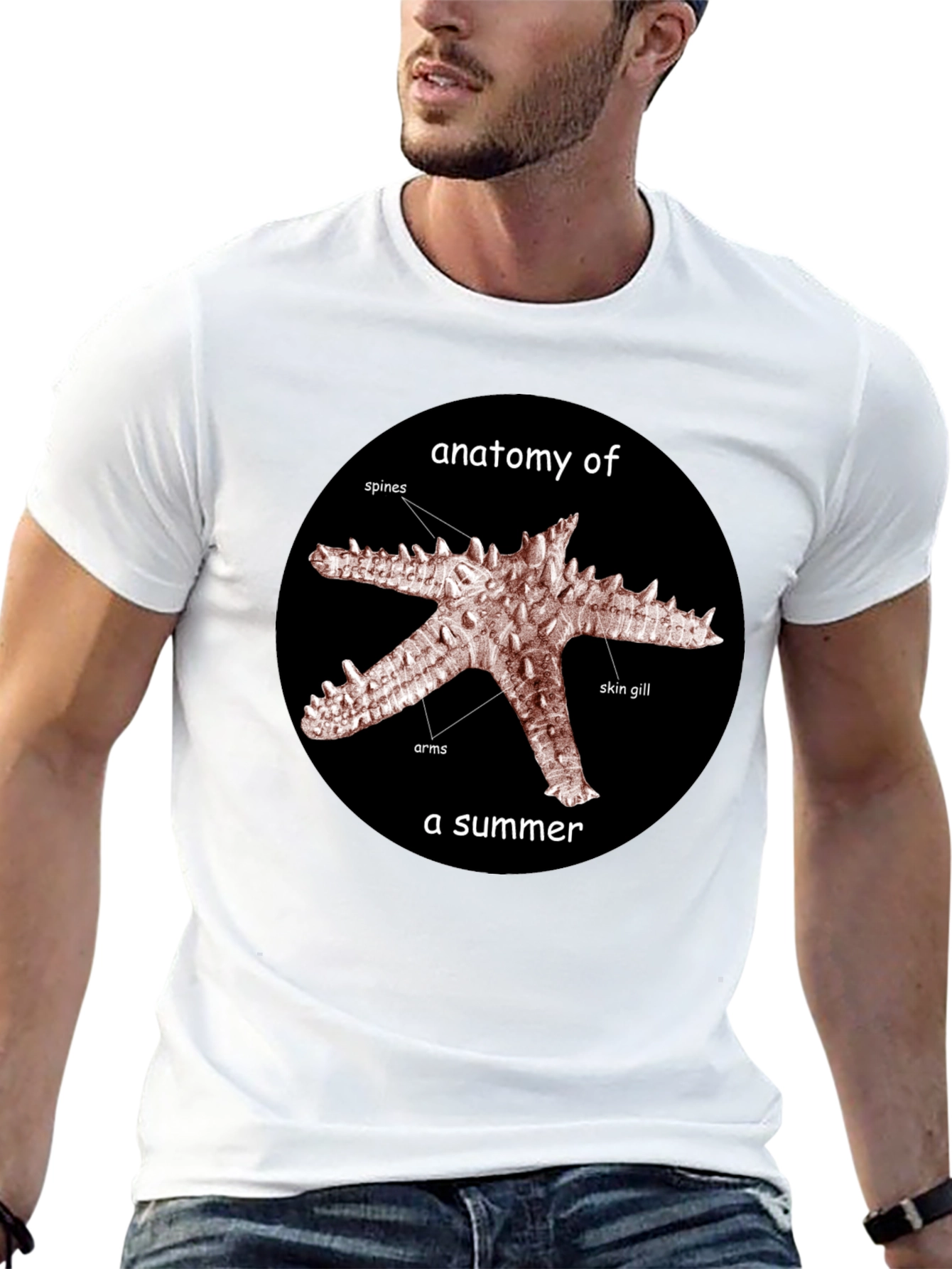 Anatomy of a Summer Starfish Graphic T-Shirt