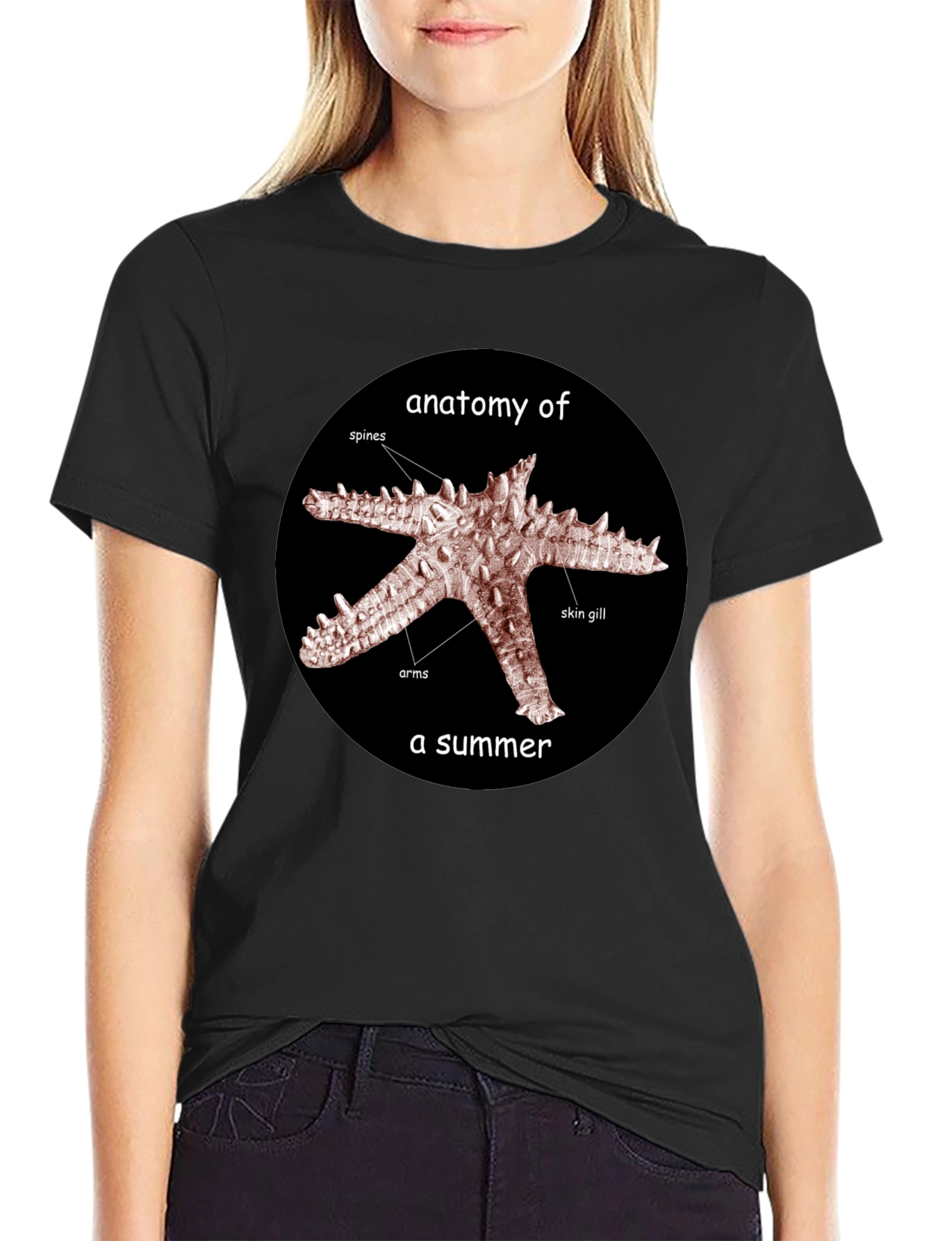 Anatomy of a Summer Starfish Graphic T-Shirt