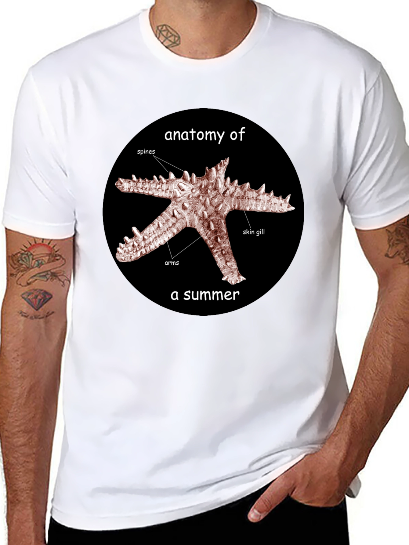 Anatomy of a Summer Starfish Graphic T-Shirt