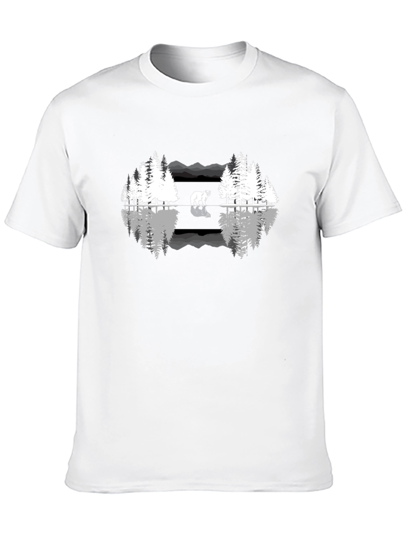 Nature Scene Bear Reflection Graphic Tee
