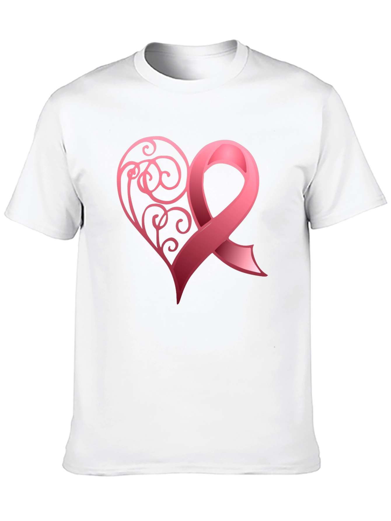 Breast Cancer Awareness Heart Ribbon T-Shirt