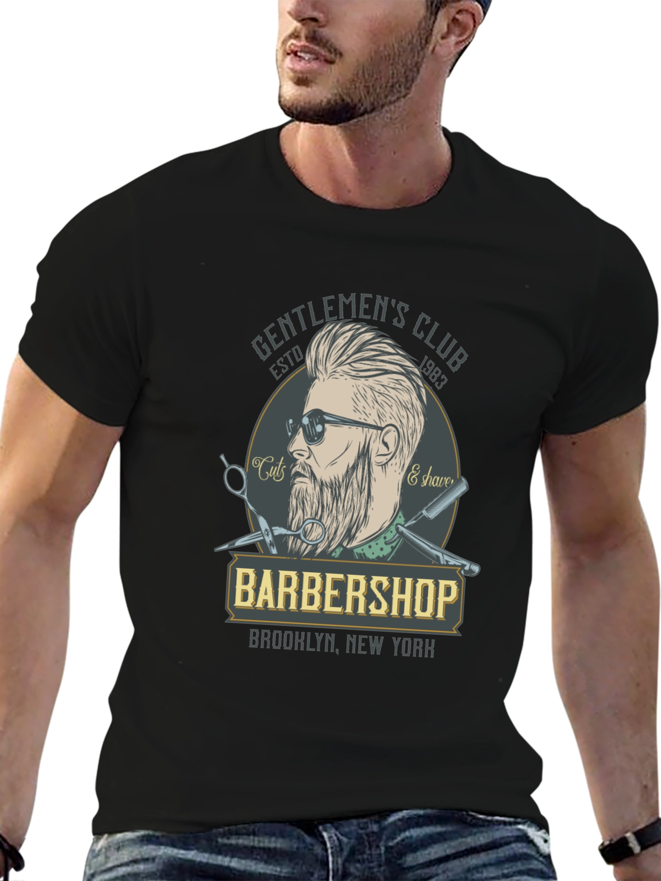 Gentlemens Club Barbershop Graphic T-Shirt