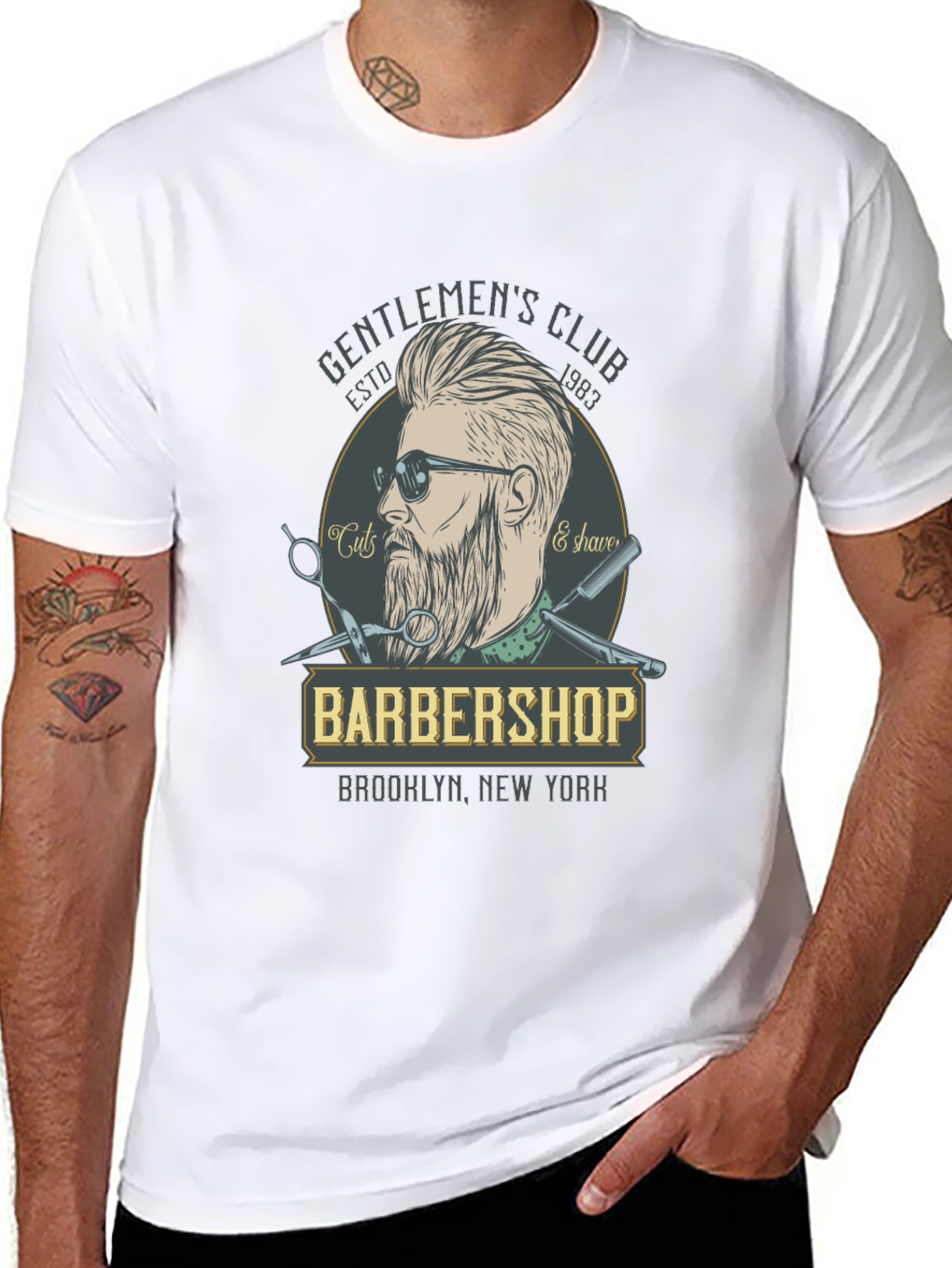 Gentlemens Club Barbershop Graphic T-Shirt