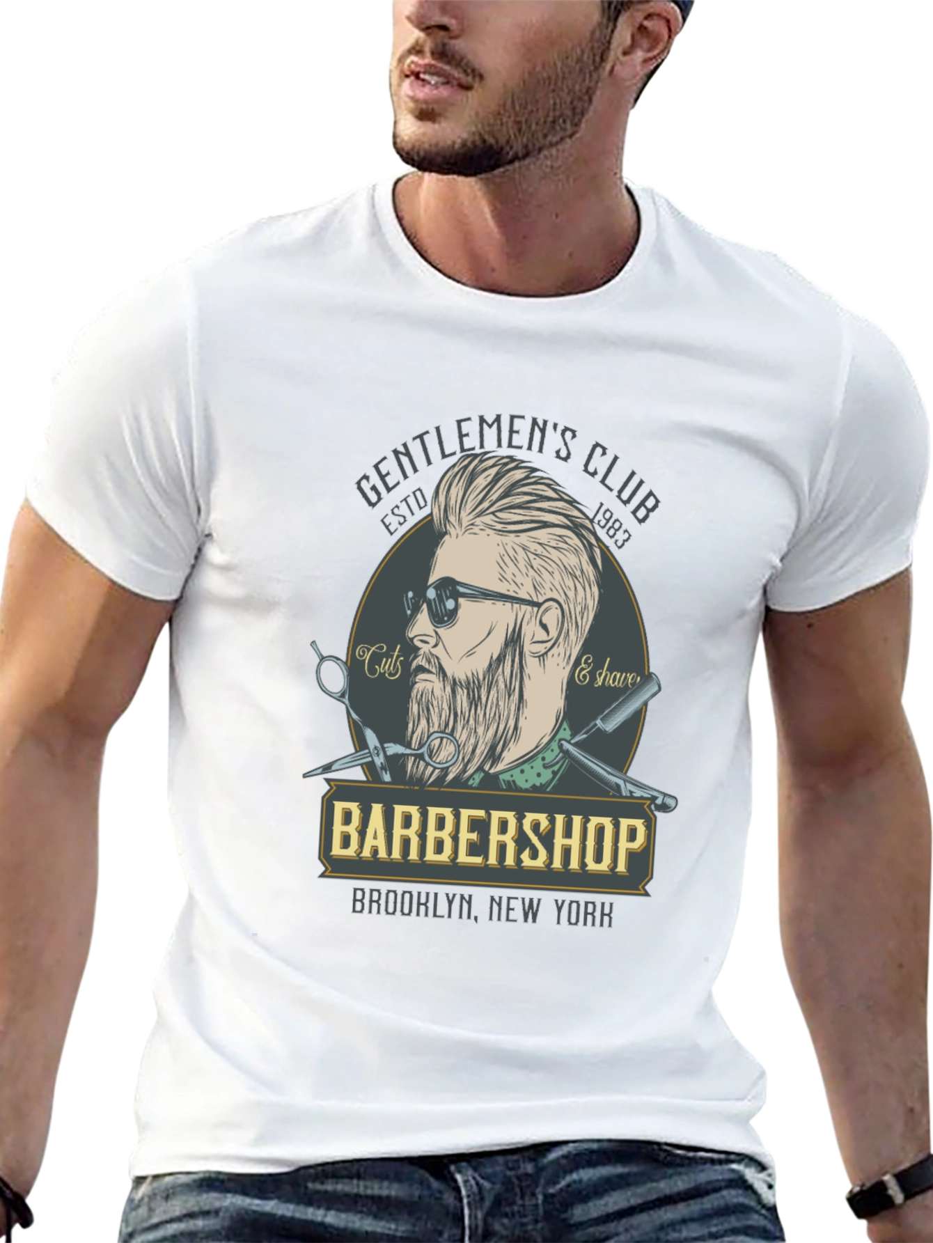 Gentlemens Club Barbershop Graphic T-Shirt