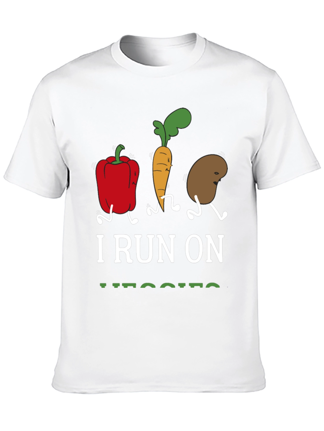 I Run On Veggies T-Shirt Vegan Foodie Tee
