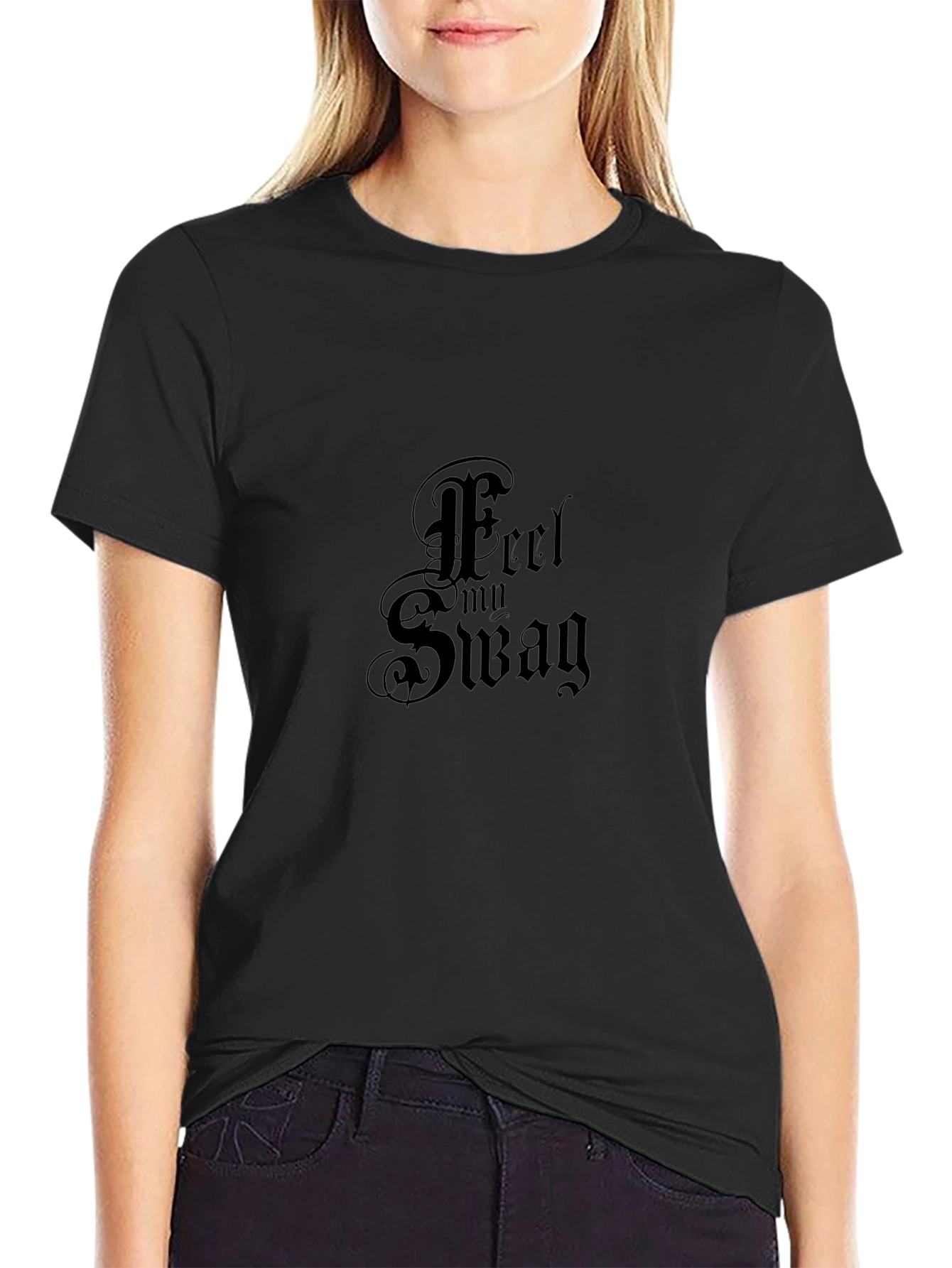 Feel My Swag Black Graphic Tee