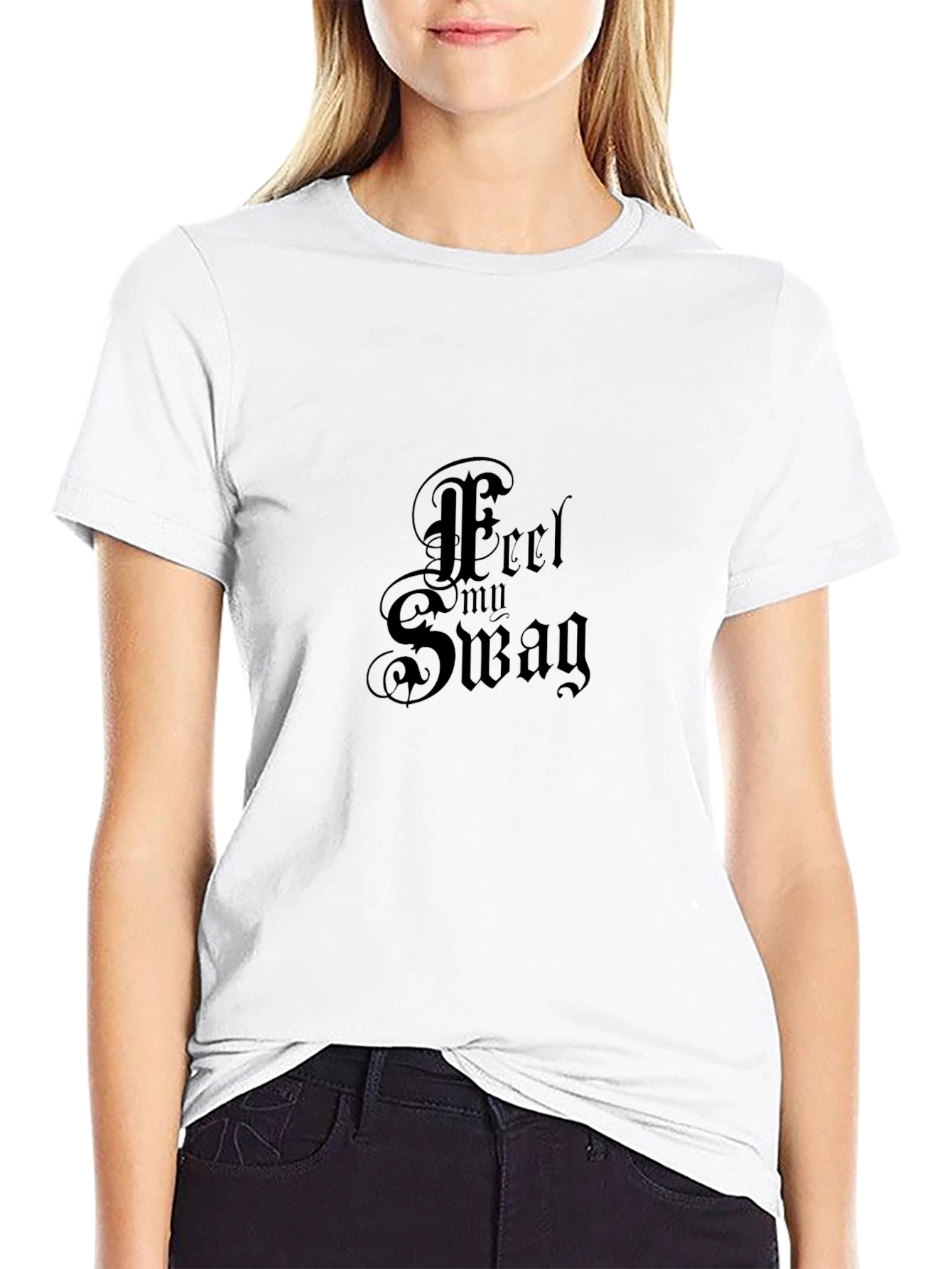 Feel My Swag Black Graphic Tee