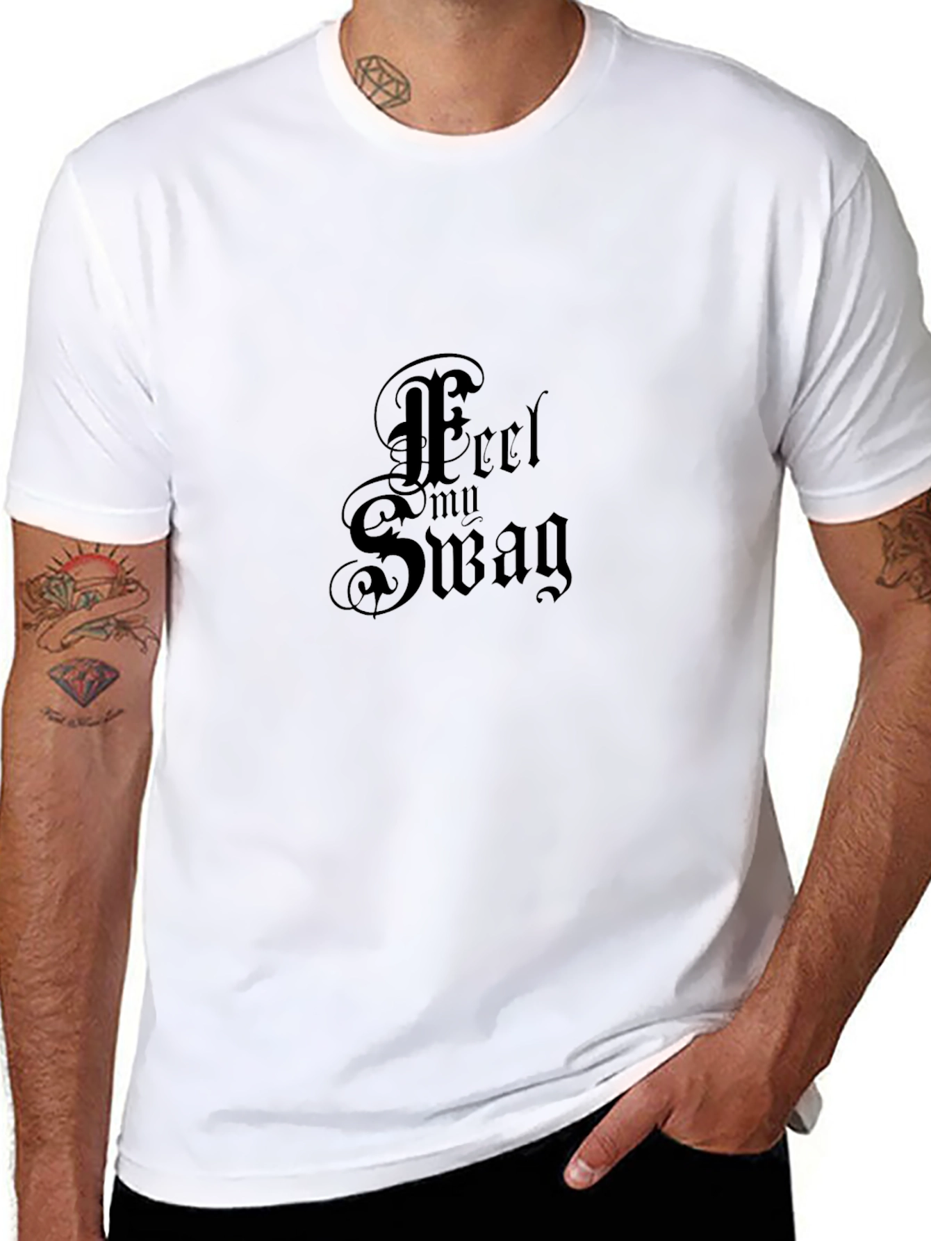 Feel My Swag Black Graphic Tee